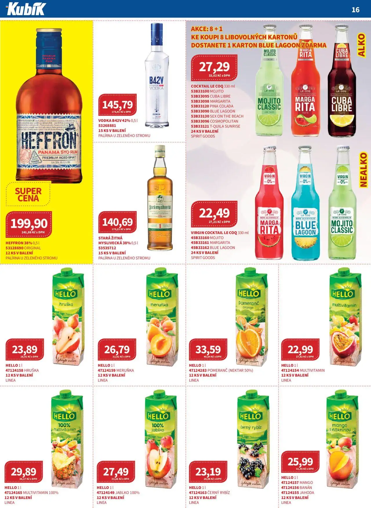 Kubík leták - Velkoobchod 06/2025 od 01.06.2025 | Strana: 16 | Produkty: Mango, Vodka, Banán, Stará žitná myslivecká