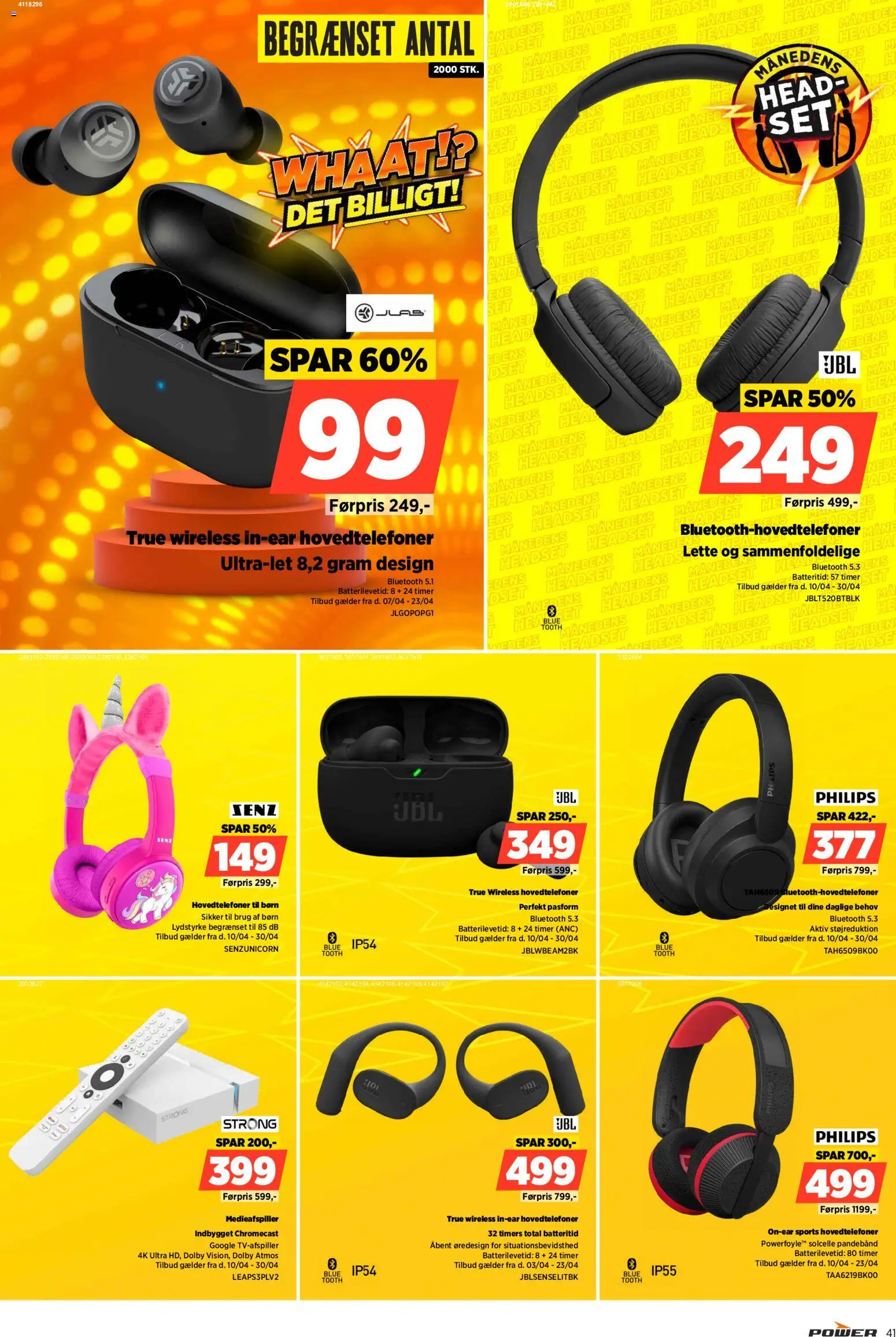 Power tilbudsavis – gyldig fra 17.04.2026 | Side: 41 | Produkter: Hovedtelefoner