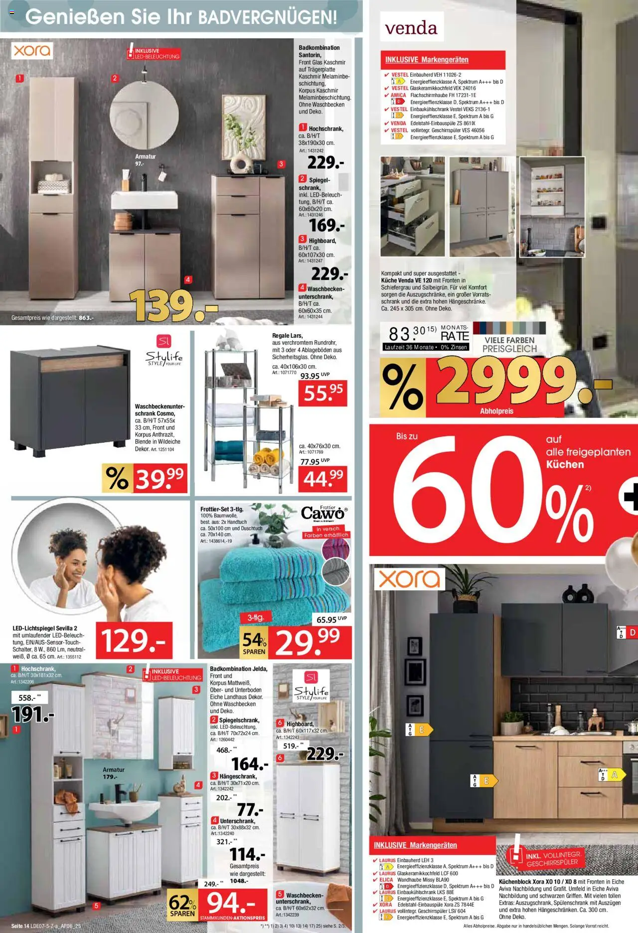 Zurbrüggen Mega- Event - gültig ab dem 21.07.2025 | Seite: 18 | Produkte: Schrank, Waschbecken, Spiegel, Küche
