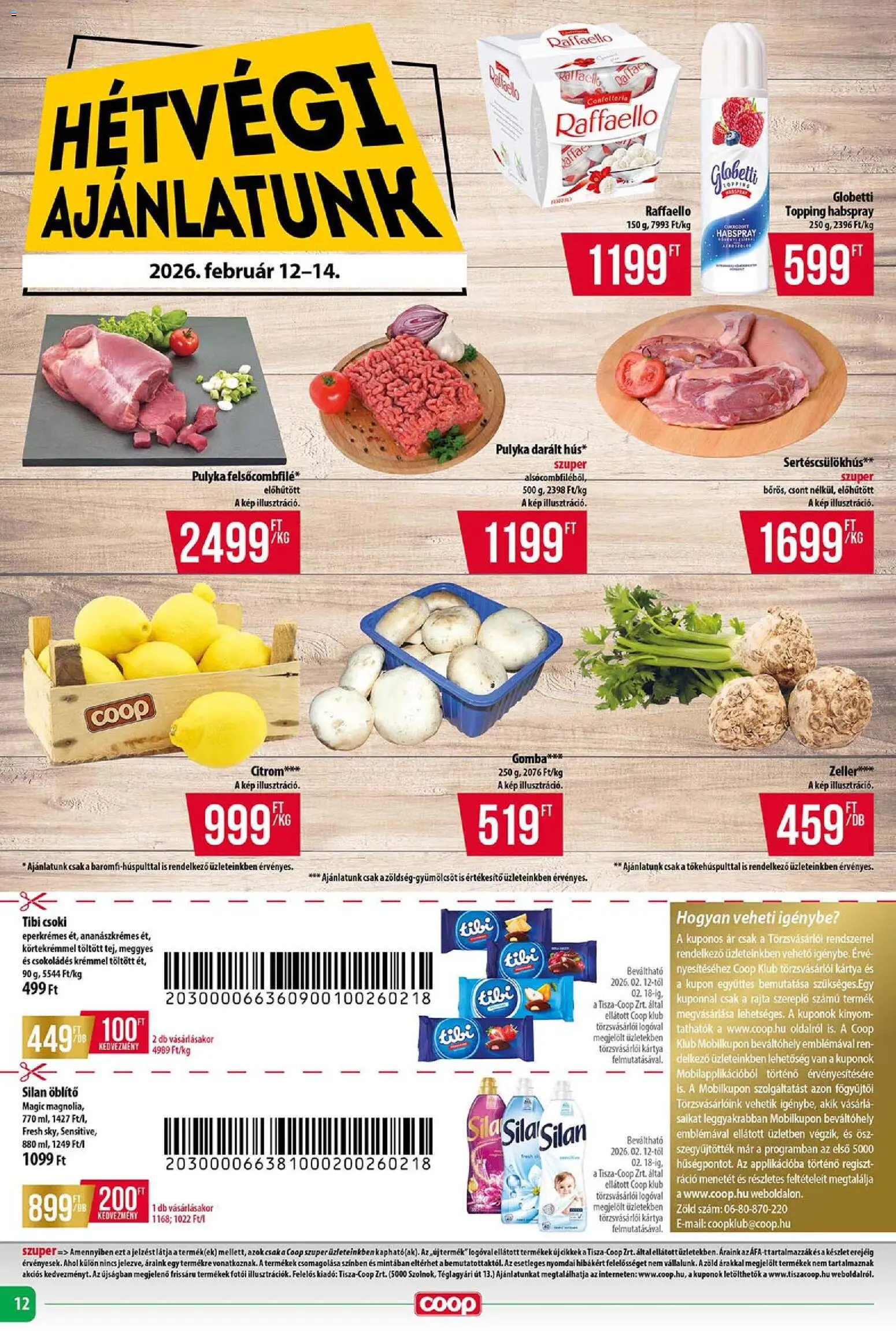 COOP Szolnok akciós ujság - amely érvényes a következő dátumtól: 12.02.2026 | Oldal: 12 | Termékek: Raffaello, Zeller, Öblítő, Citrom