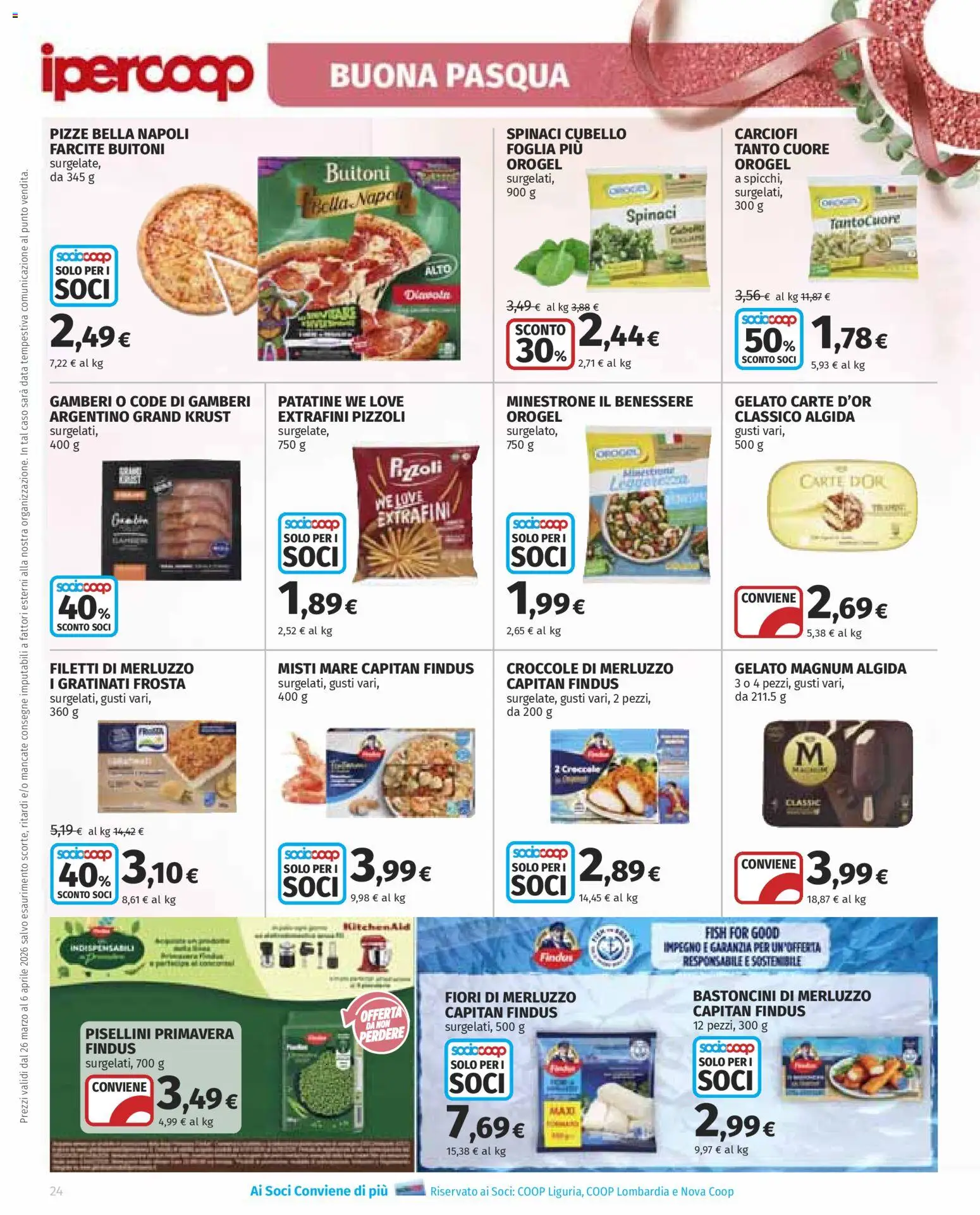 Volantino Ipercoop del 26.03.2026 | Pagina: 24 | Prodotti: Minestrone, Patatine, Gelato, Carciofi