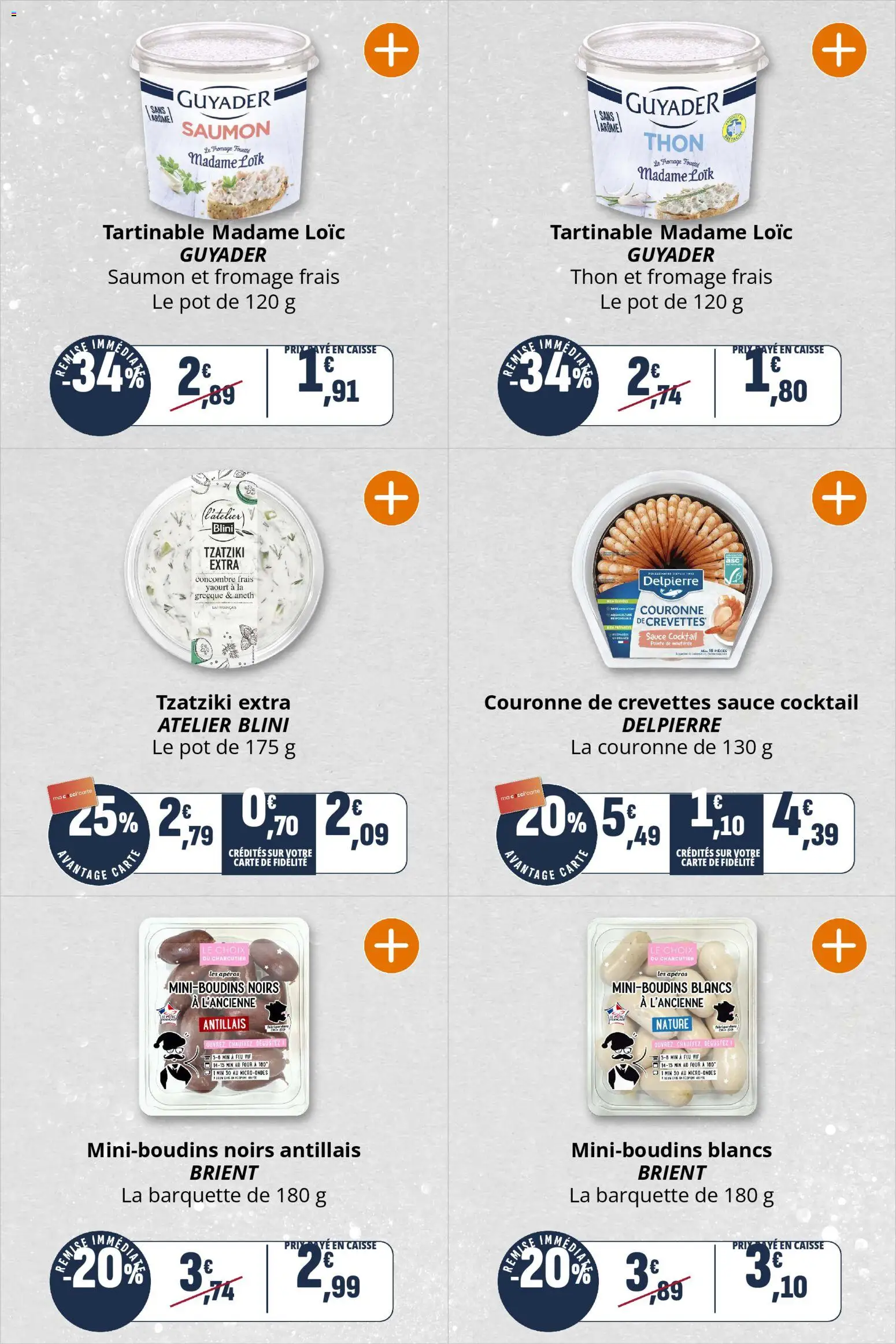 {H1} | Page: 9 | Produits: Crevettes, Yaourt à La Grecque, Fromage, Saumon