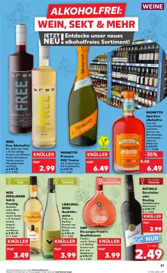 MIONETTO Prosecco DOC Treviso, ital. Schaumwein, 0,0 % alkoholfrei je 0,75-I-FI. ab 09.10.2025 gültig | Seite: 37 | Produkte: Weißwein, Sekt, Rotwein trocken, Pizza