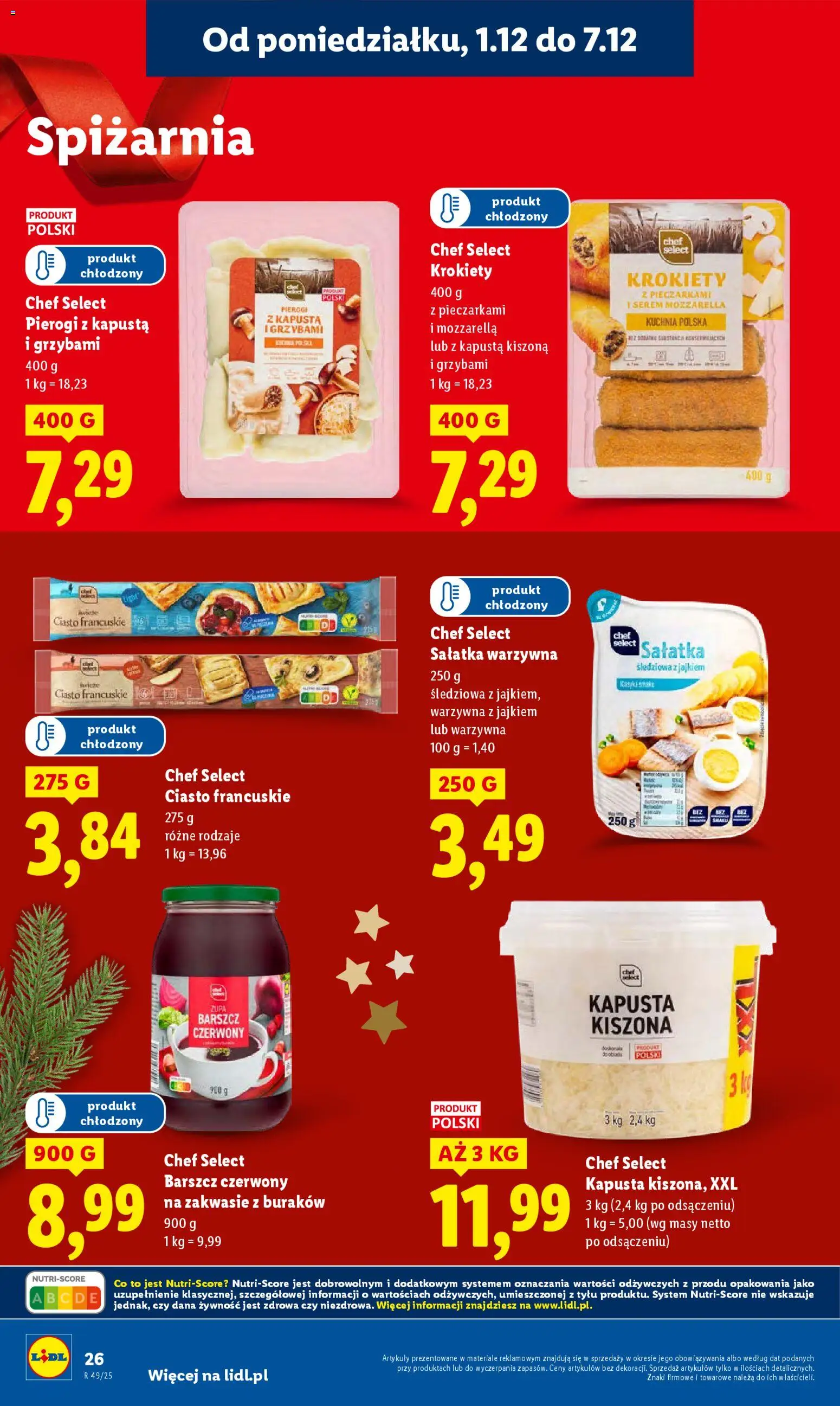 Lidl Gazetka od 01.12.2025 | Strona: 28 | Produkty: Kapusta, Ciasto francuskie, Krokiety, Sałatka