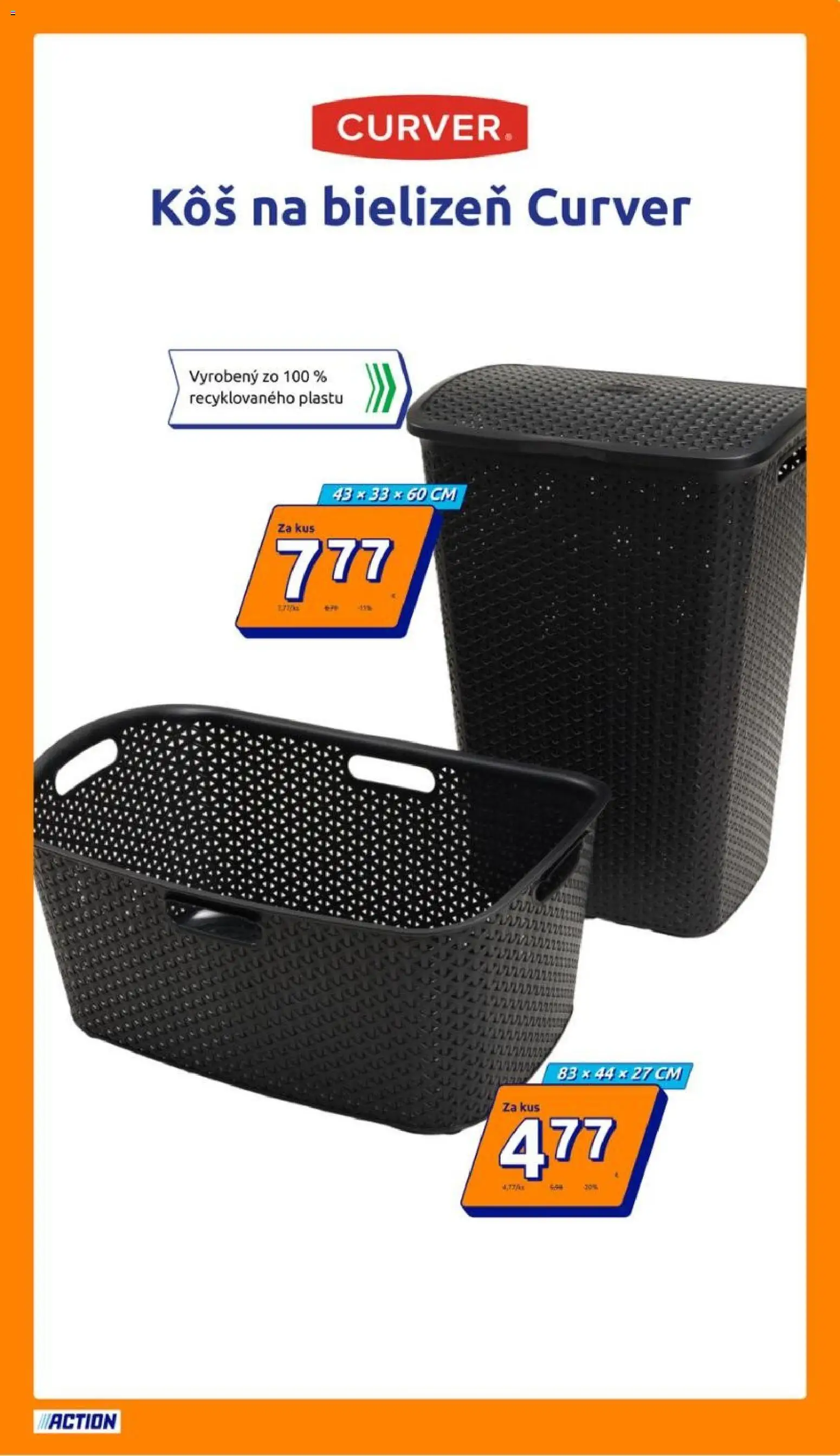 Nové Action akcie – leták je platný od 18.02.2026 | Strana: 9 | Produkty: Kôš na bielizeň, Kôš