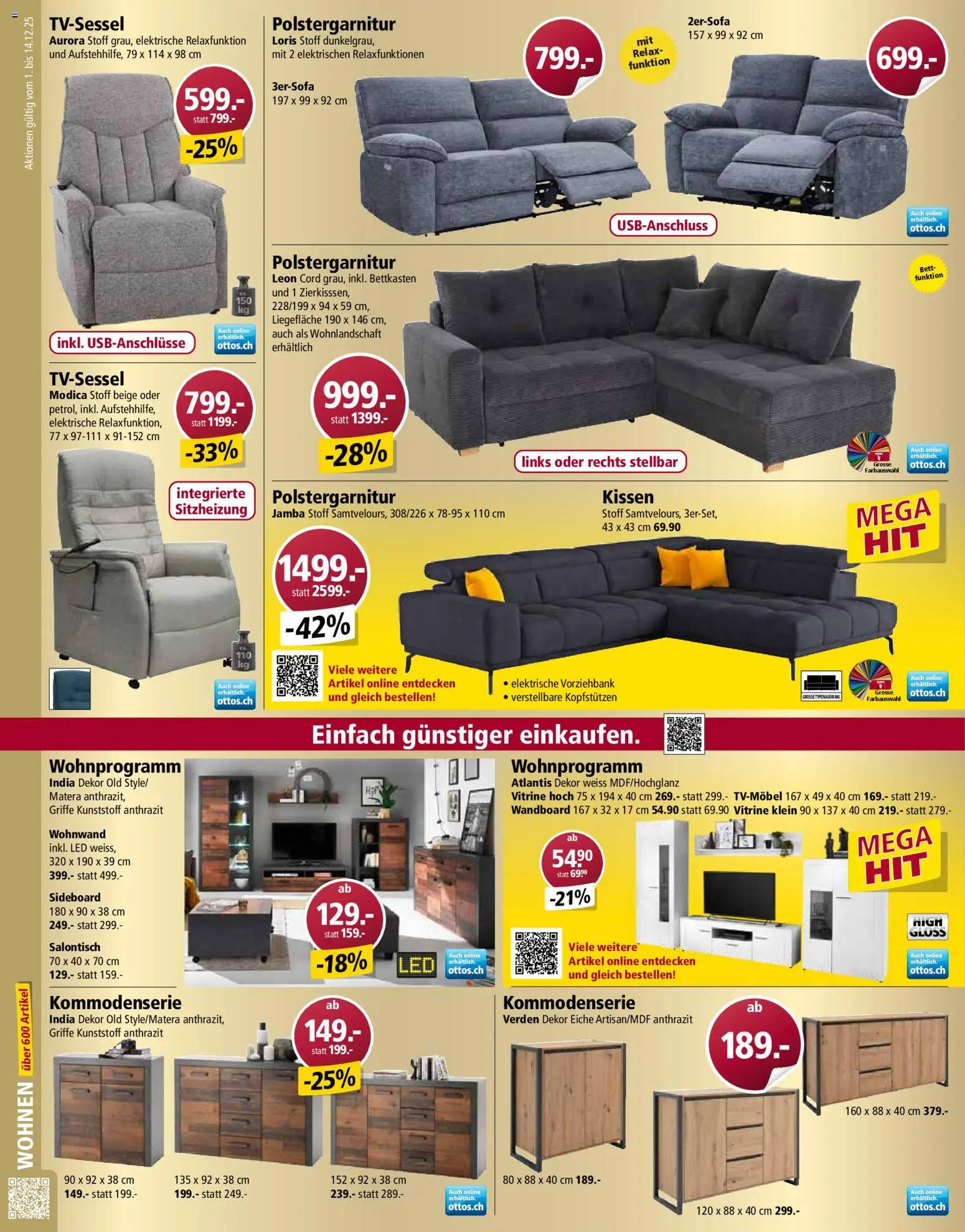 Otto's Aktionen – gültig ab 01.12.2025 | Seite: 6 | Produkte: Kissen, Sideboard, Wohnwand, Wohnlandschaft