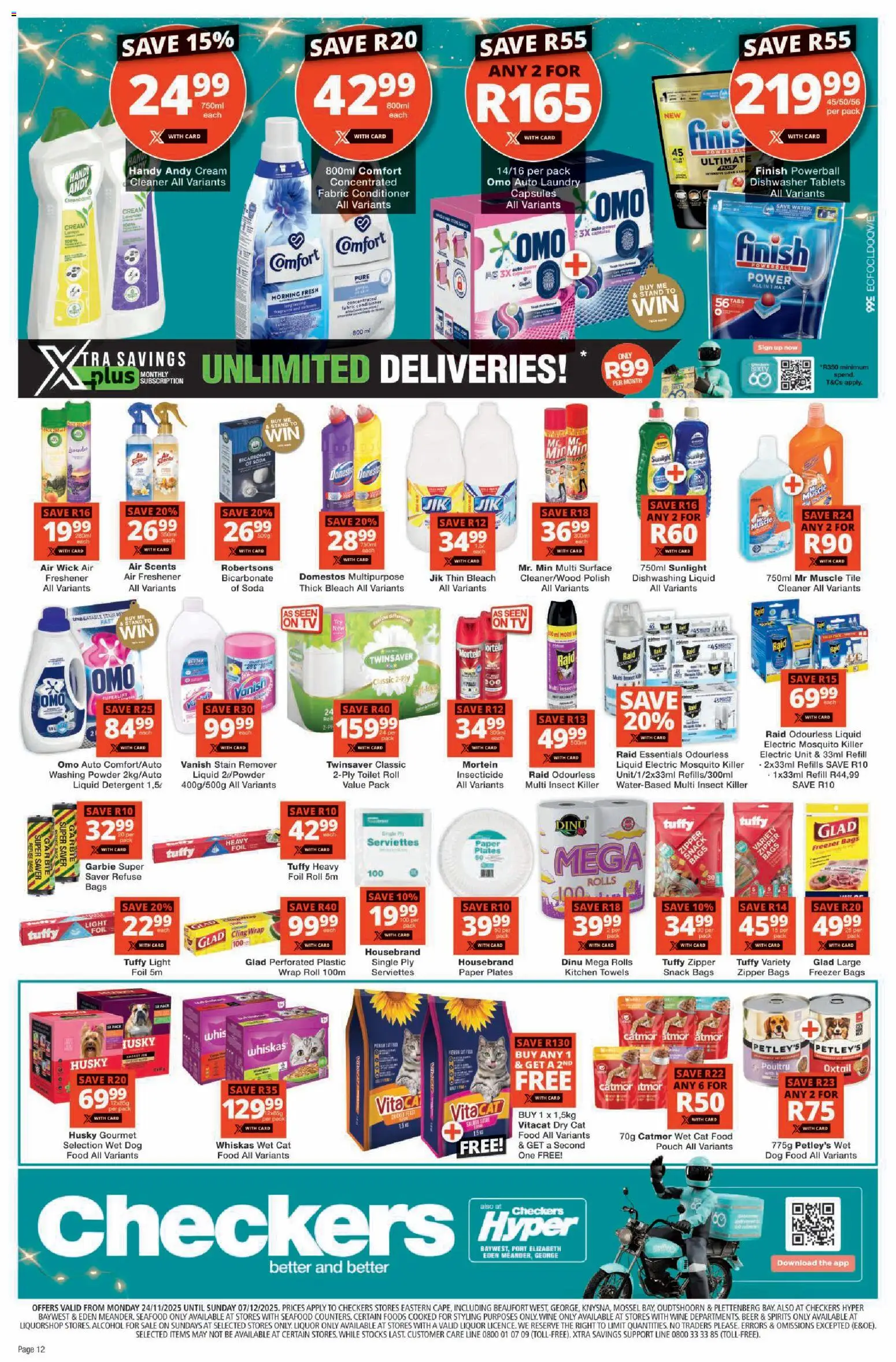 New Checkers catalogue – valid from 24.11.2025 | Page: 12 | Products: Toilet, Air freshener, Limpiador íntimo, Conditioner