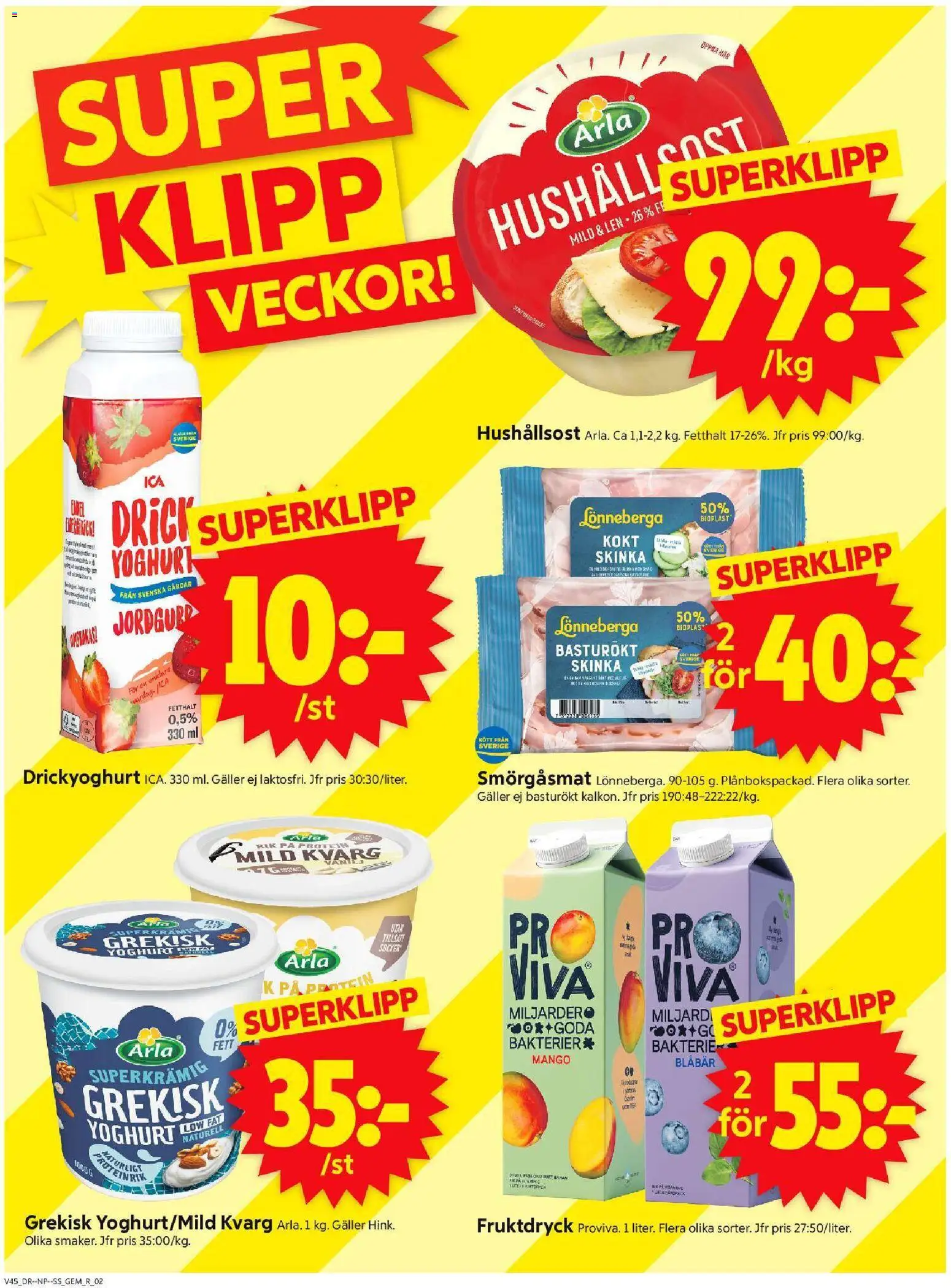 ICA Supermarket reklamblad aktuell från 03.11.2025 | Sida: 2 | Produkter: Galler, Hushållsost, Skinka, Mango