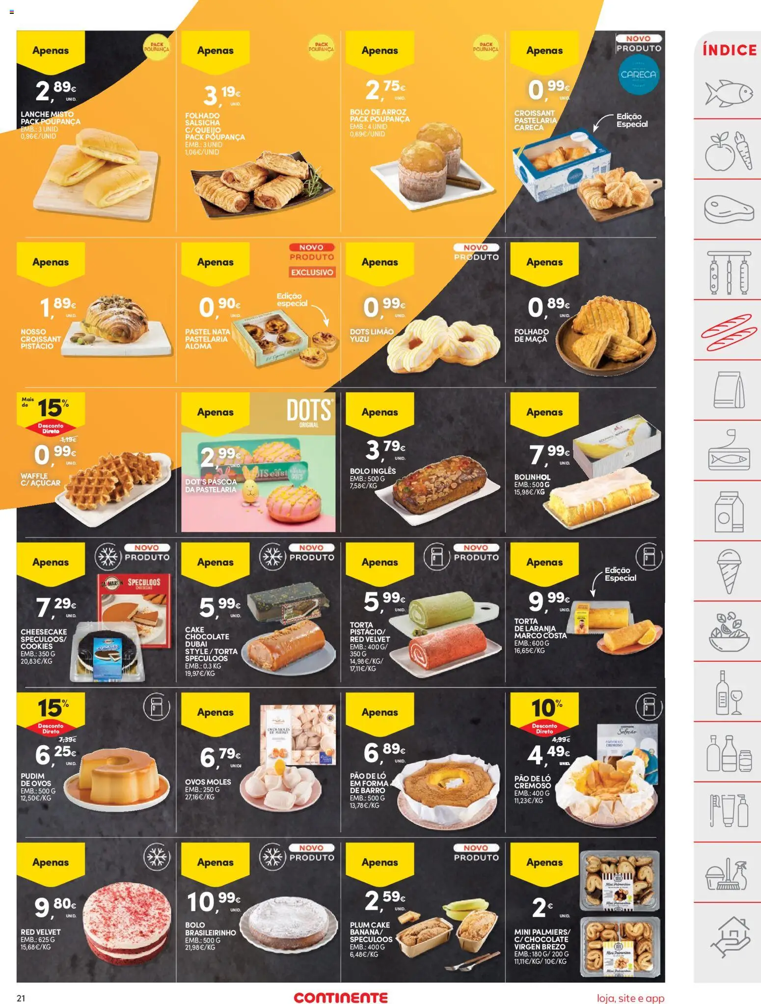 Continente folheto │ válido de 31.03.2026 | Página: 21 | Produtos: Pão, Maça, Nata, Torta
