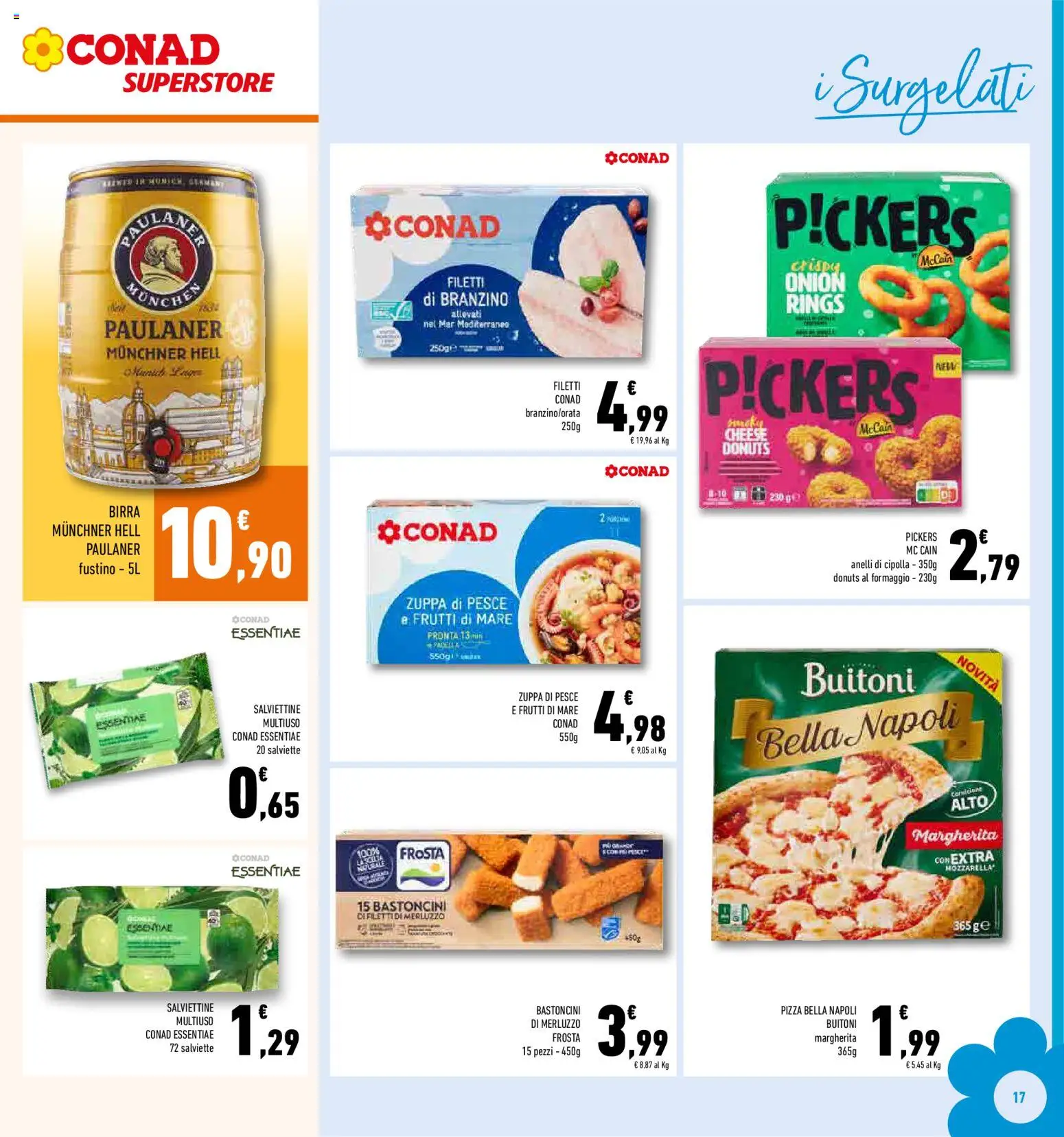 Volantino Conad del 27.12.2025 | Pagina: 17 | Prodotti: Birra, Merluzzo, Frutti di mare, Padella
