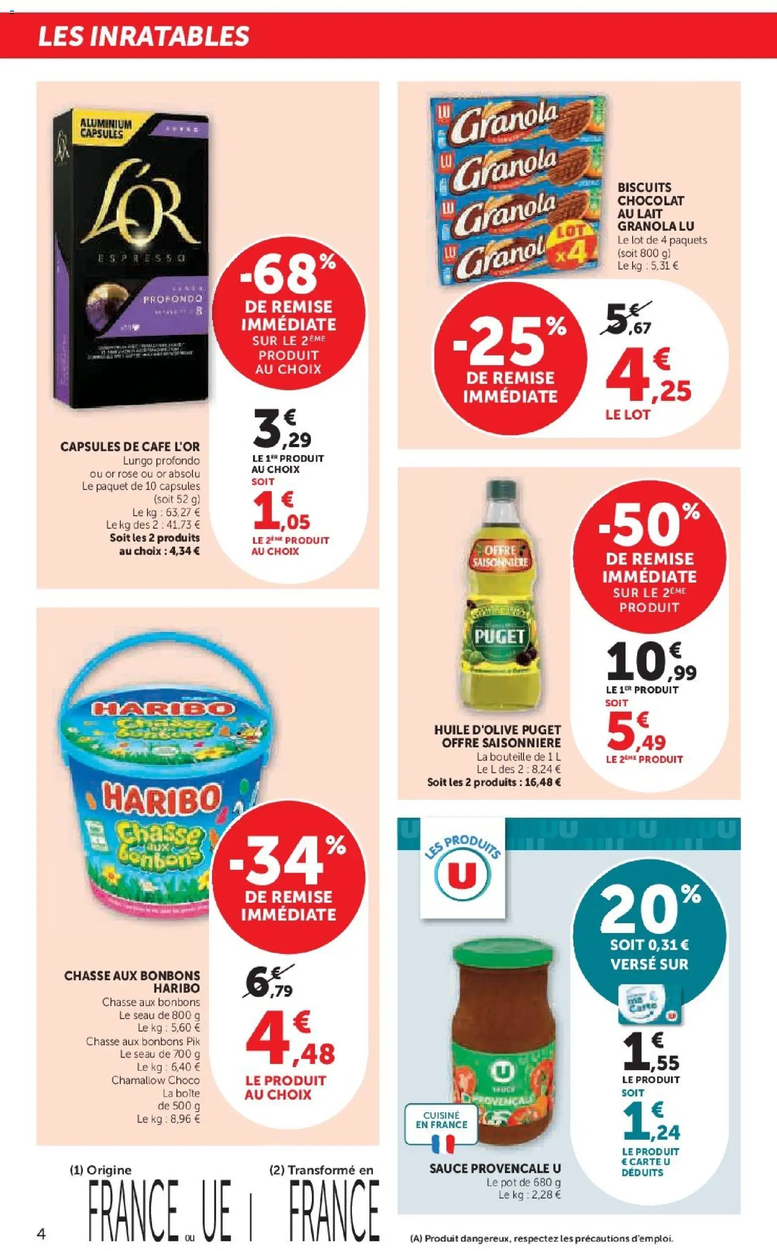 {H1} | Page: 4 | Produits: Capsules de cafe L'Or, Café, Biscuits, Granola