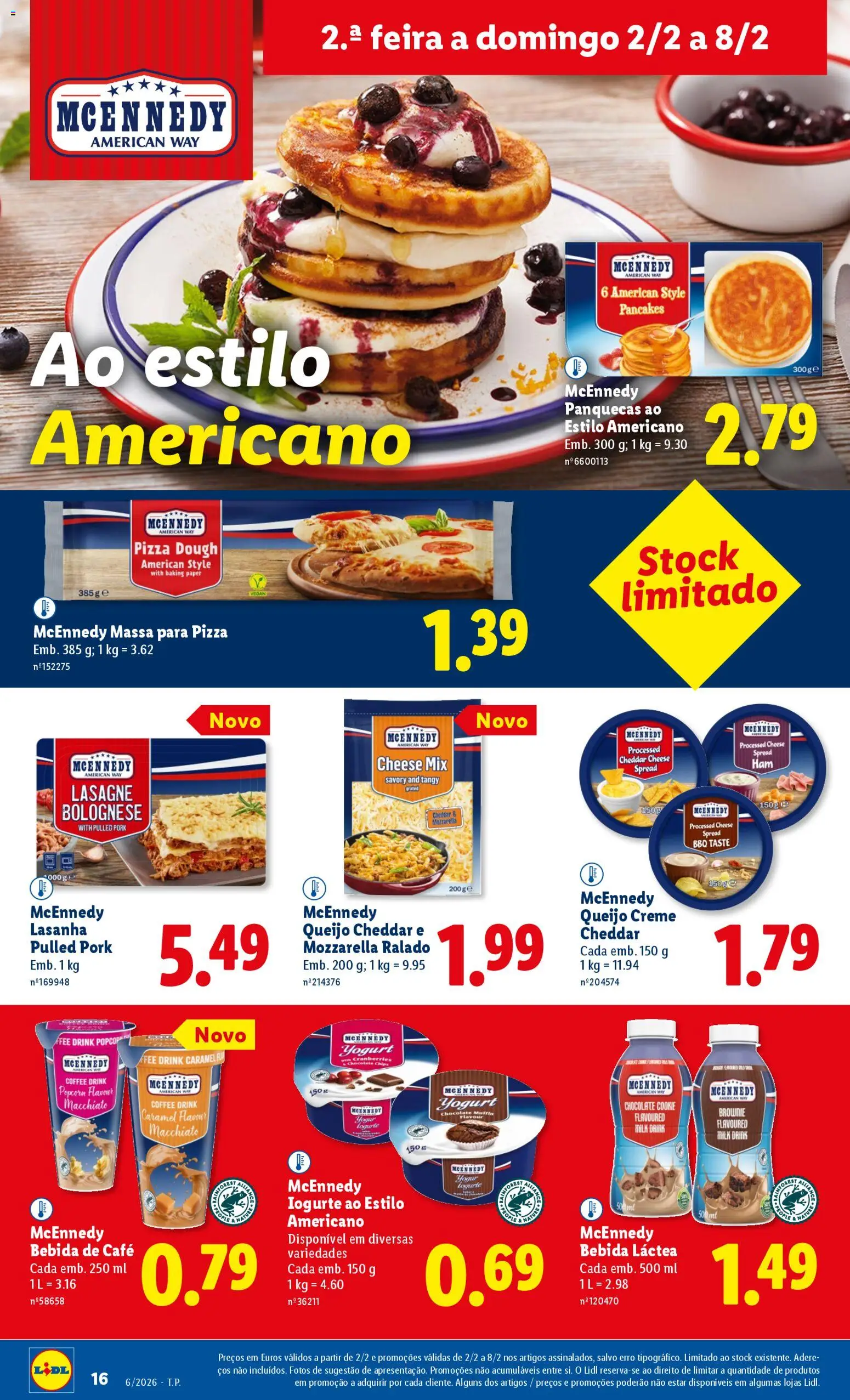 Lidl folheto │ válido de 02.02.2026 | Página: 16 | Produtos: Queijo creme, Panquecas, Queijo, Bebida