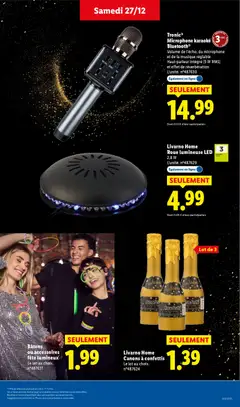 LIDL - Prévisualisation de Tronic® Microphone karaoké Bluetooth®, Volume de l'écho, du microphone et de la musique réglable Haut-parleur intégré (5 W RMS) et effet de réverbération L'unité. n°487630 valide à partir de 27.12.2025 | Page: 53