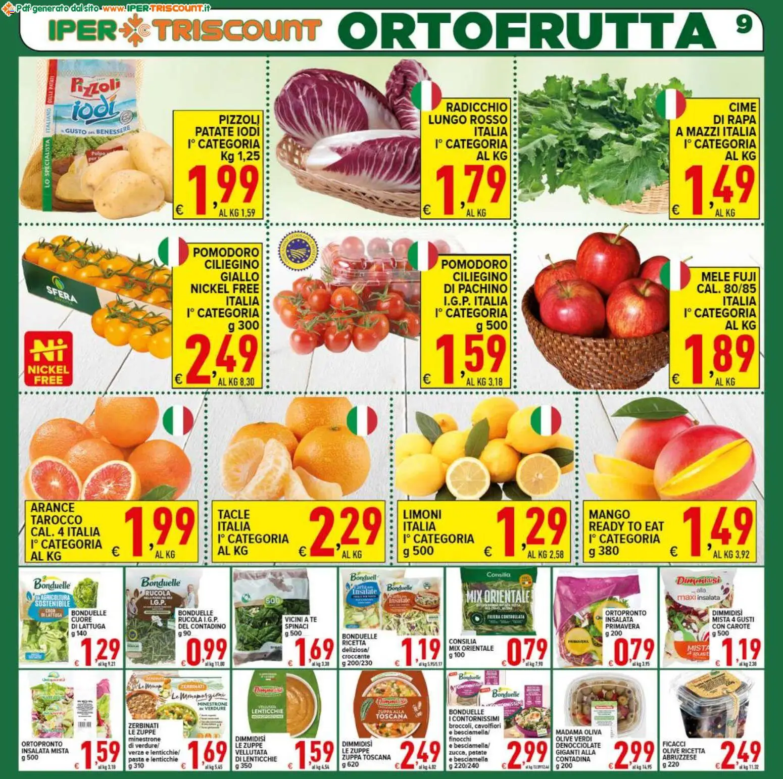 Volantino Ipertriscount del 27.12.2025 | Pagina: 9 | Prodotti: Minestrone, Lenticchie, Mango, Lattuga