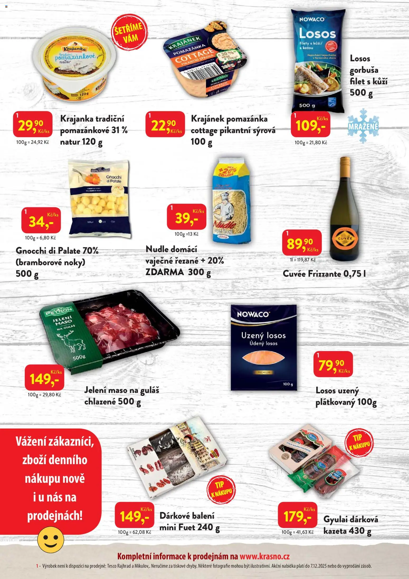 MP Krásno leták od 24.11.2025 | Strana: 2 | Produkty: Noky, Bramborové noky, Maso, Gnocchi