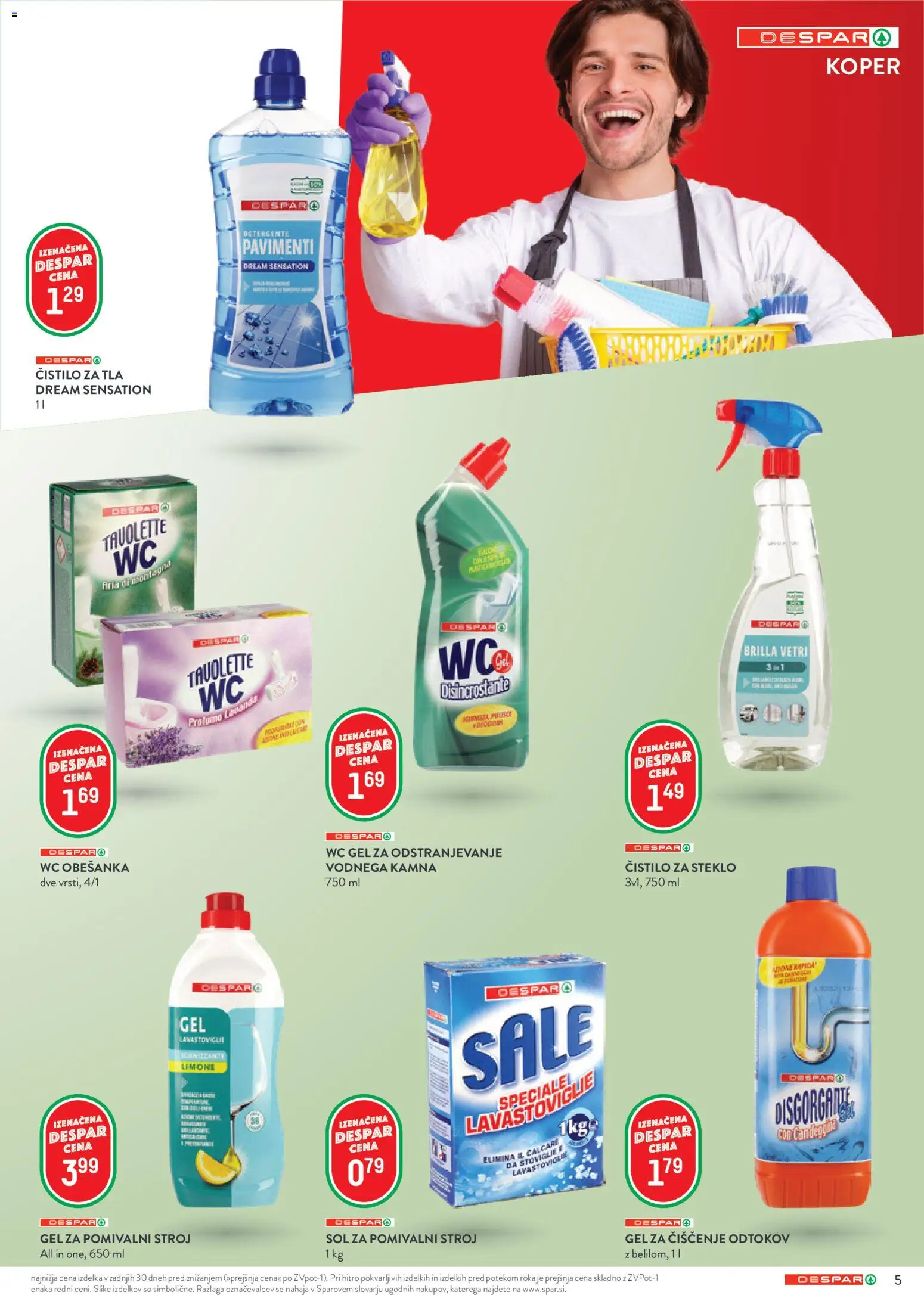 Novi Spar katalog ponudbe – veljaven od 08.04.2026 | Stran: 5 | Izdelki: Čistilo za steklo, Pomivalni stroj, Tonnelle, Sol