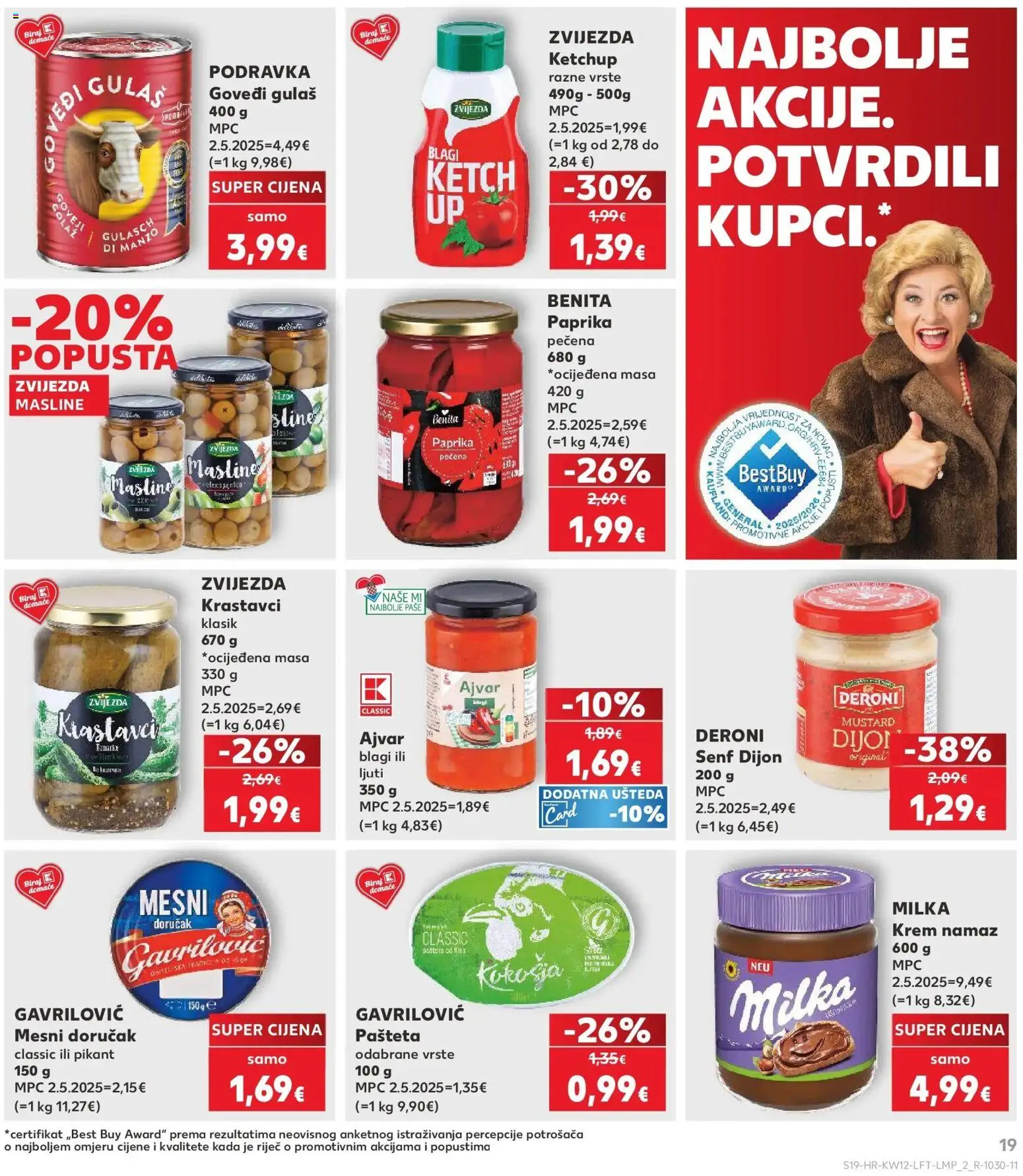 Kaufland katalog | vrijedi od 17.03.2026 | Stranica: 19 | Proizvodi: Masline, Pašteta, Mesni doručak, Milka