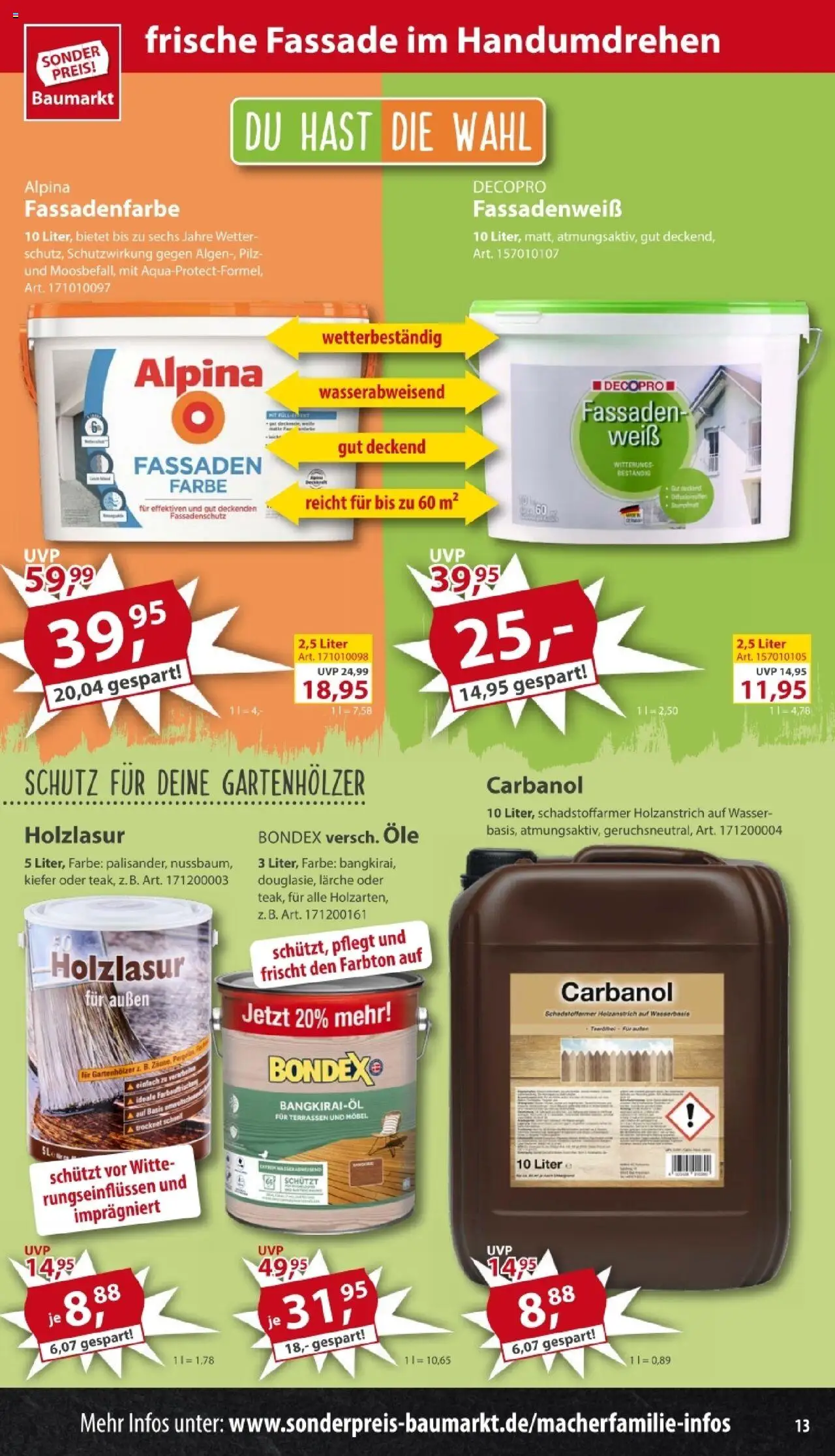 Sonderpreis Baumarkt Prospekt 	 - gültig ab dem 02.08.2025 | Seite: 13 | Produkte: Wasser