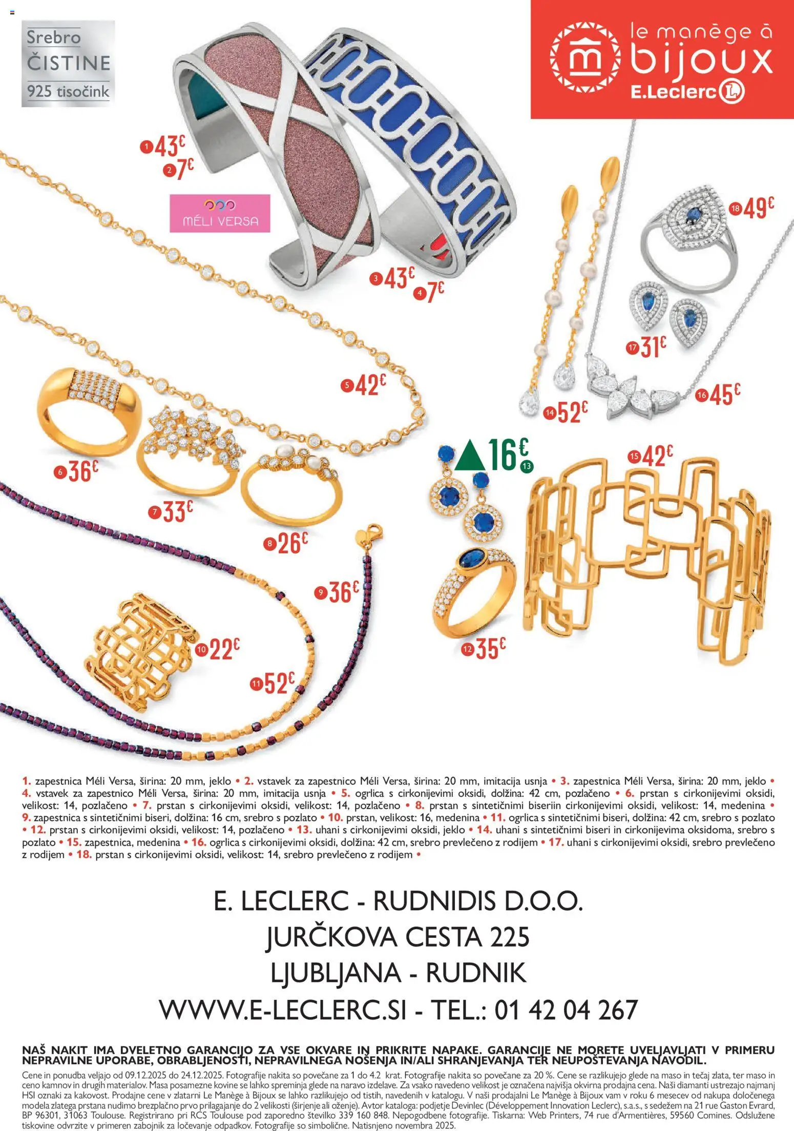Novi E.leclerc katalog ponudbe – veljaven od 09.12.2025 | Stran: 8 | Izdelki: Zapestnica, Prstan, Uhani