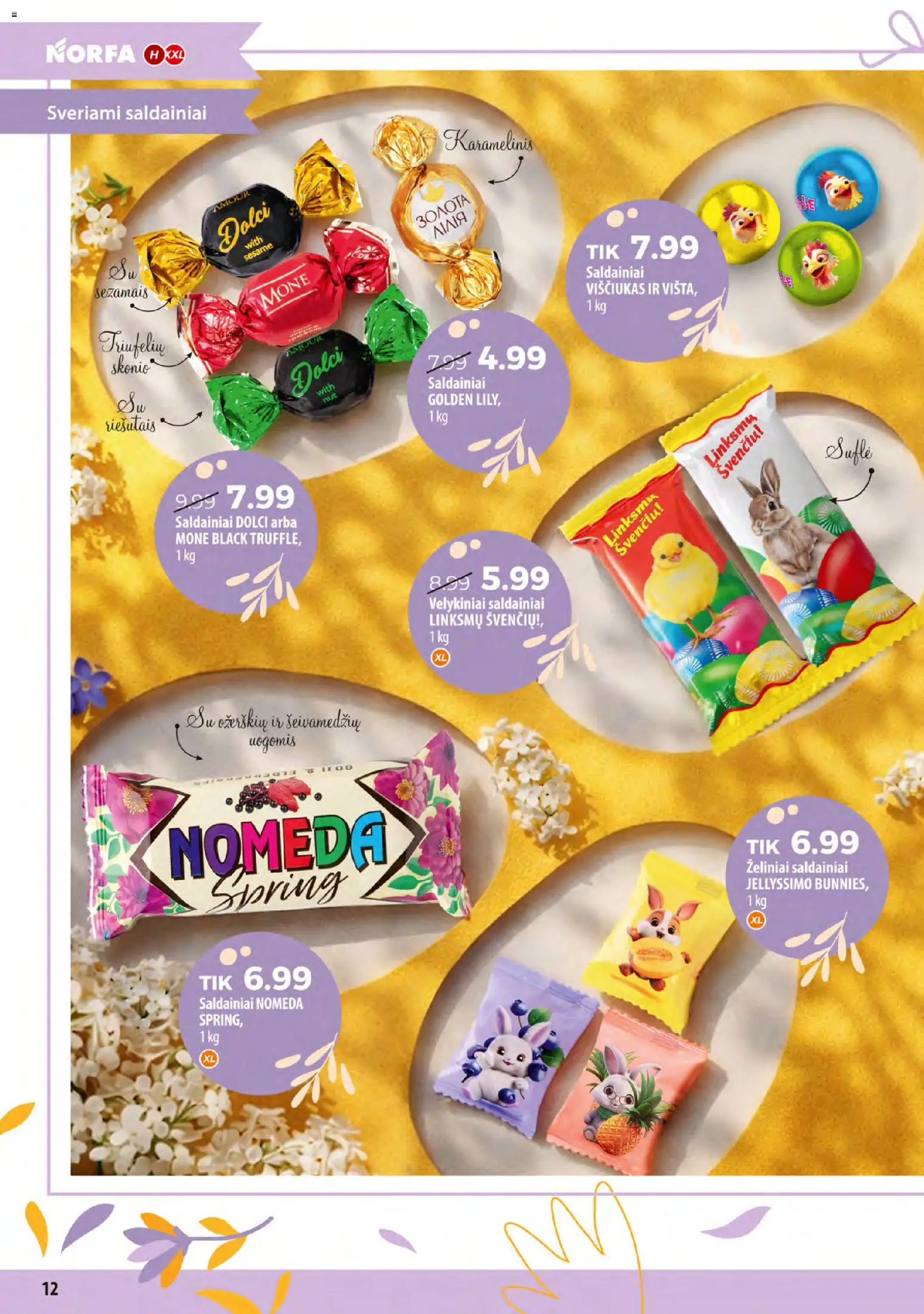 NORFA akcijos nuo 24.03.2026 | Puslapis: 12 | Prekių: Viščiukas, Saldainiai