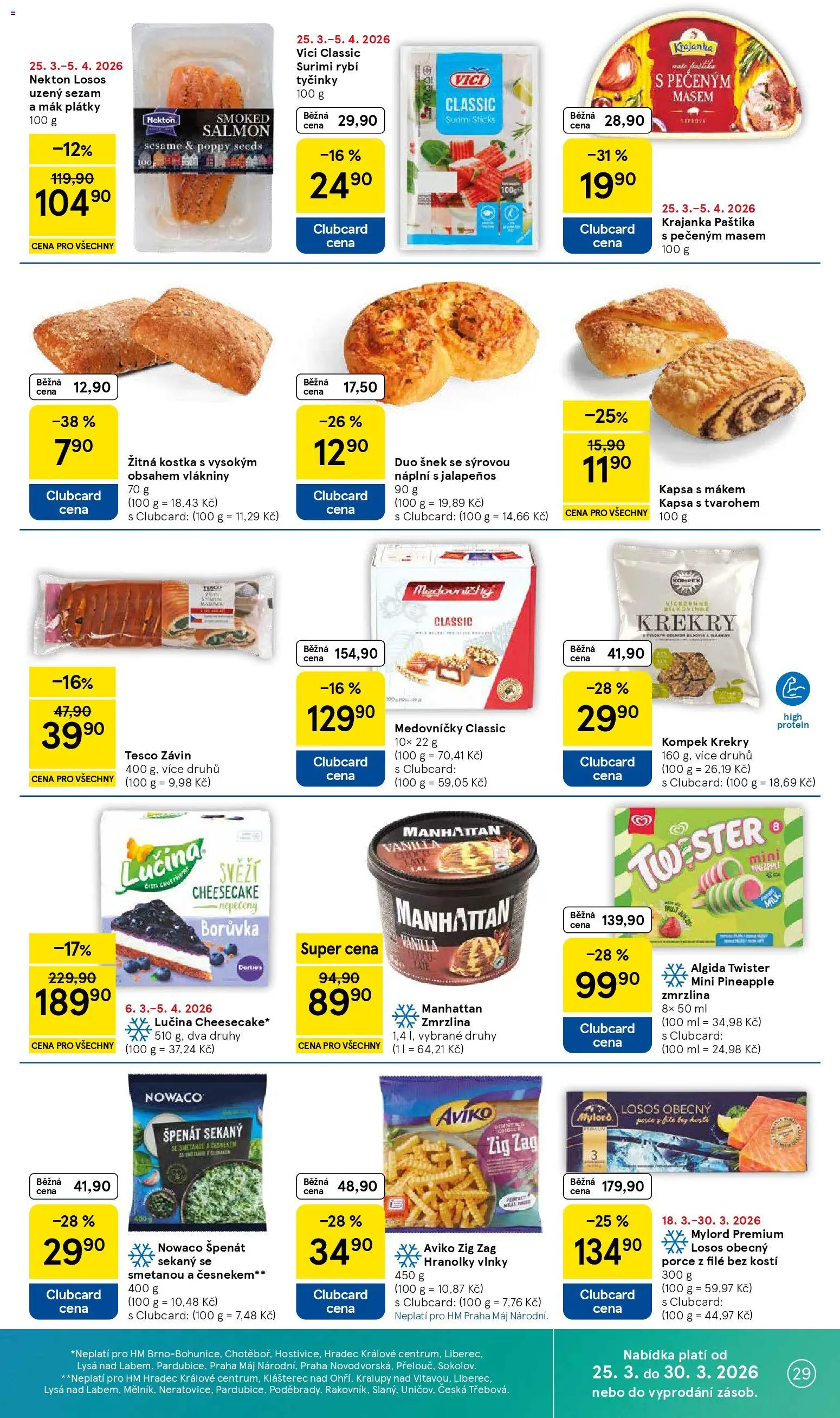 Tesco leták - Hypermarket od 25.03.2026 | Strana: 29 | Produkty: Tyčinky, Losos, Špenát, Jalapeňos