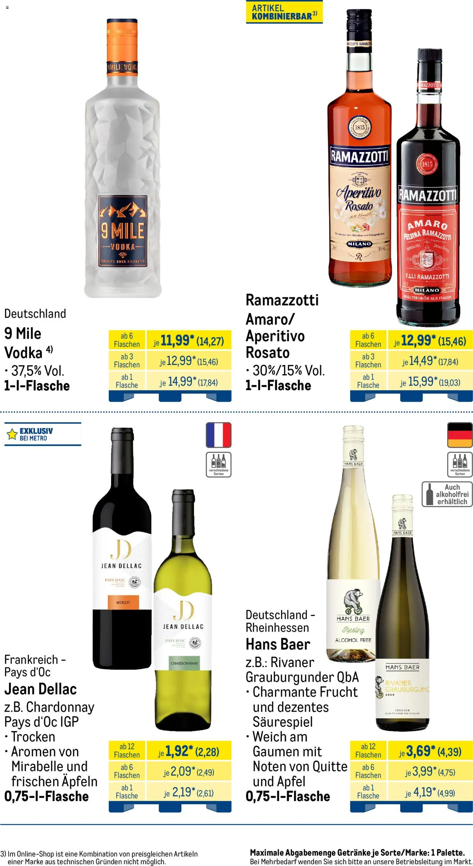 Metro Monats-Menü – gültig ab 01.05.2026 | Seite: 31 | Produkte: Merlot, Äpfel, Rock, Ramazzotti