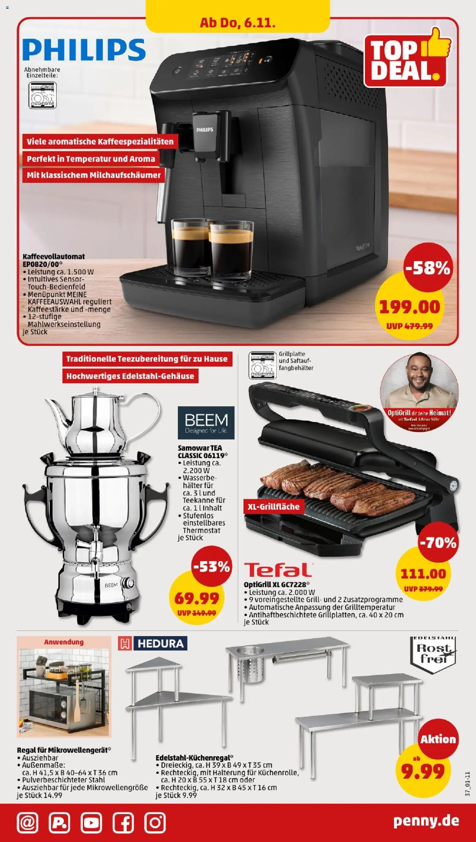 Penny - Sachsen-Anhalt – gültig ab 03.11.2025 | Seite: 39 | Produkte: Philips, Grill, Regal, Kaffeevollautomat