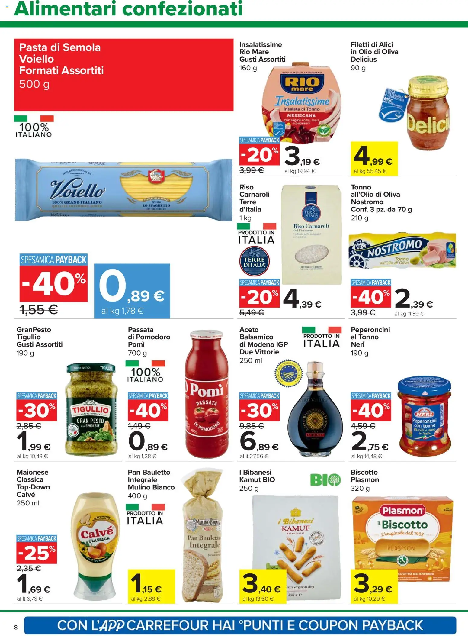 Volantino Carrefour del 08.04.2026 | Pagina: 8 | Prodotti: Riso, Fagioli, Olio, Olio di Oliva