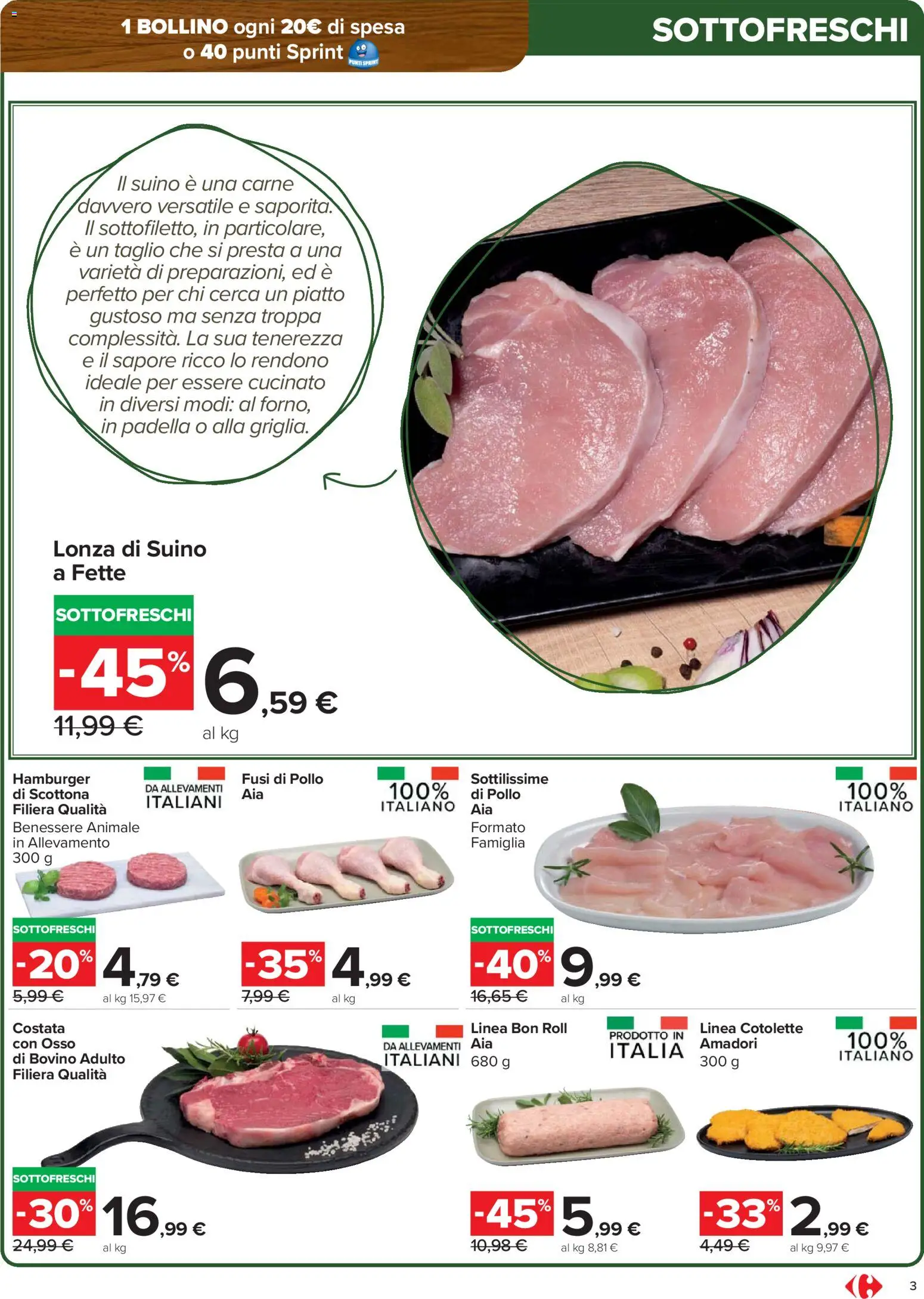 Volantino Carrefour del 15.01.2026 | Pagina: 3 | Prodotti: Bovino, Pollo, Piatto, Hamburger