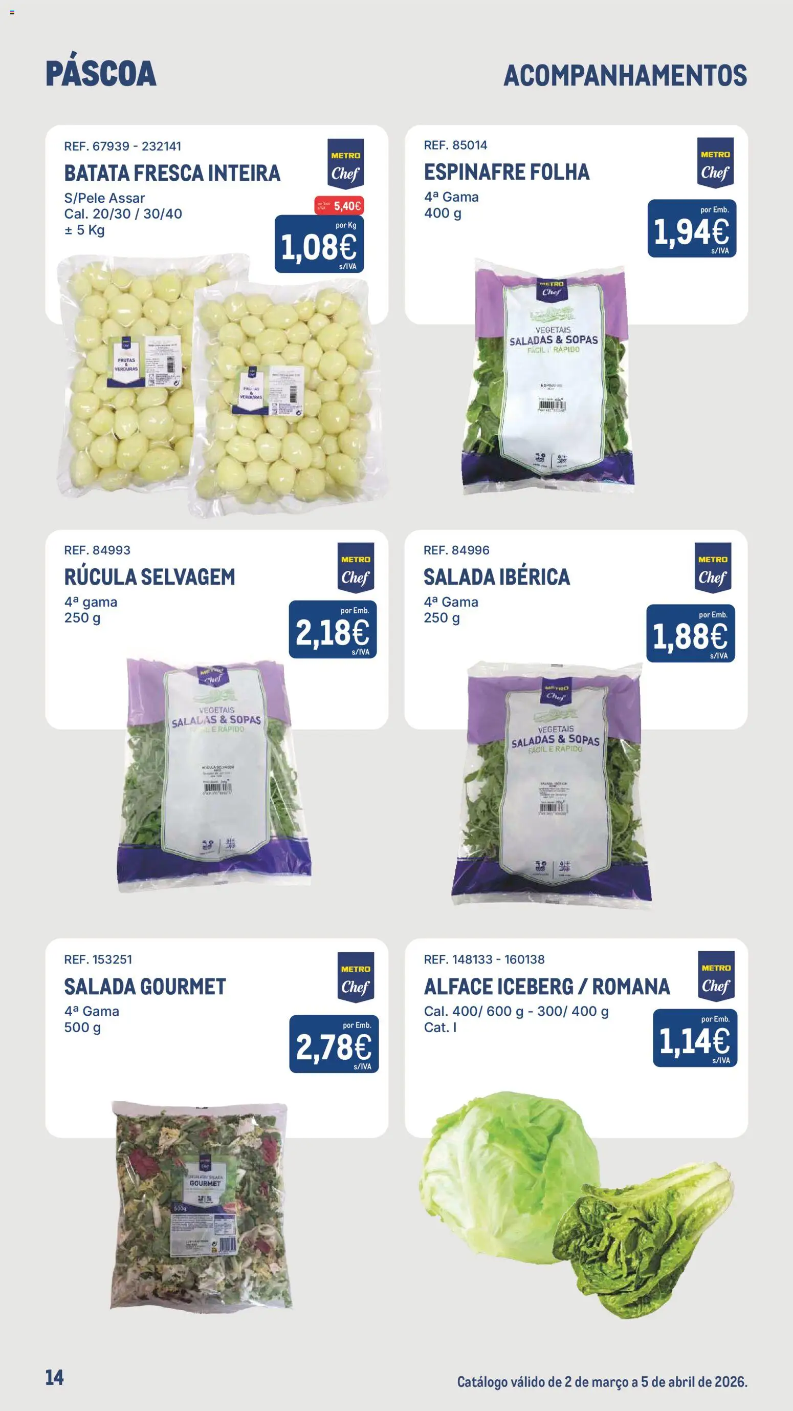 Makro - Especial Páscoa │ válido de 02.03.2026 | Página: 14 | Produtos: Rúcula, Saladas, Salada, Alface