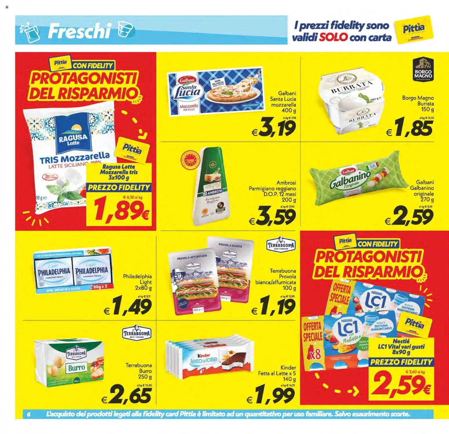 Volantino SuperConveniente del 24.02.2026 | Pagina: 6 | Prodotti: Latte, Formaggio, Parmigiano reggiano, Burrata