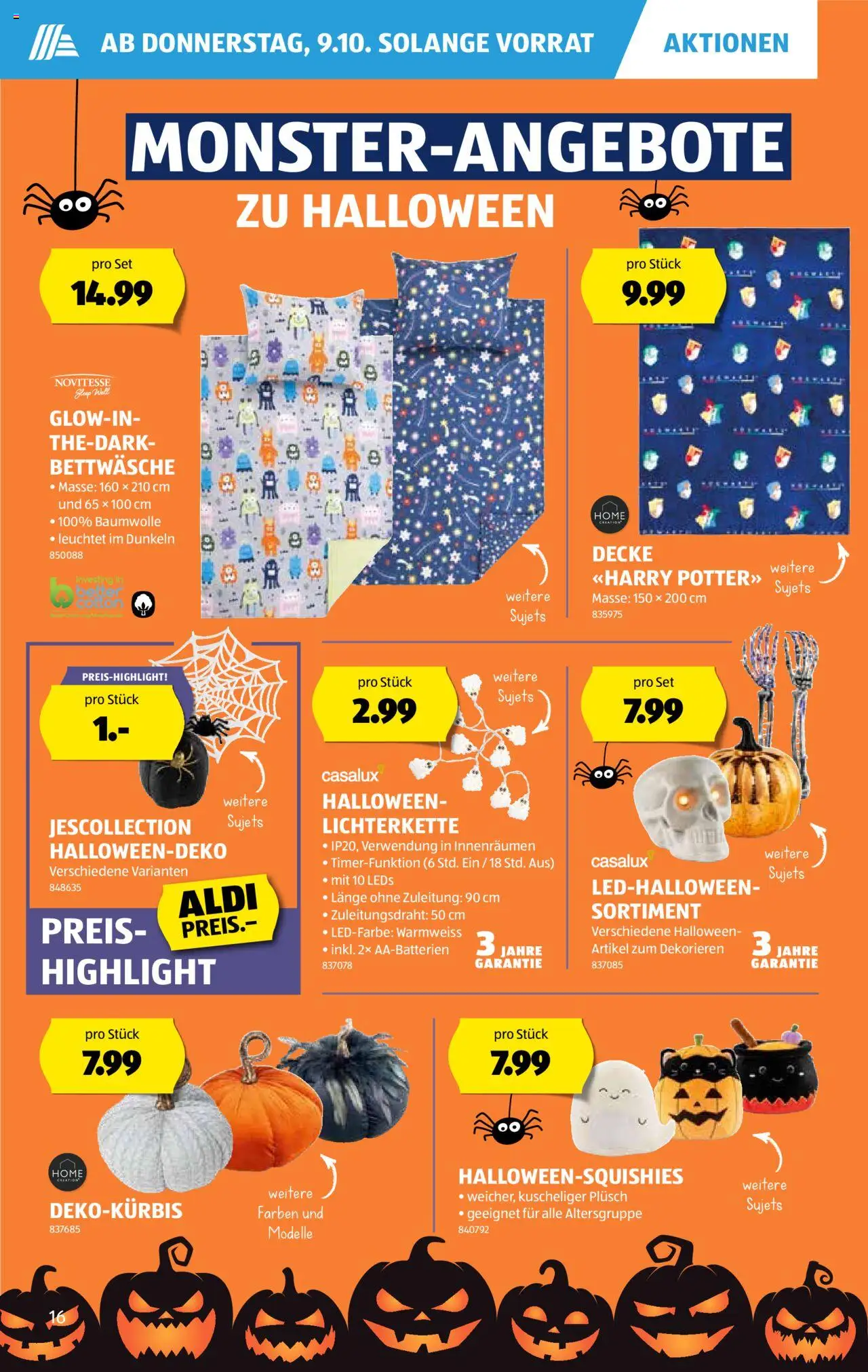 Aldi Aktionen – gültig ab 09.10.2025 | Seite: 17 | Produkte: Decke, Bettwäsche