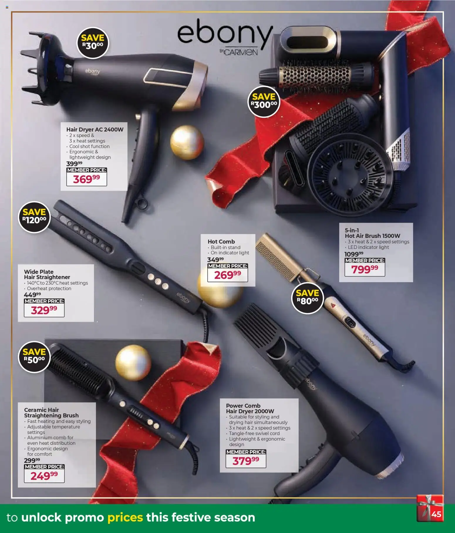 New Dis-Chem catalogue – valid from 29.10.2025 | Page: 45 | Products: Dryer, Plate, Hair dryer, Hair straightener