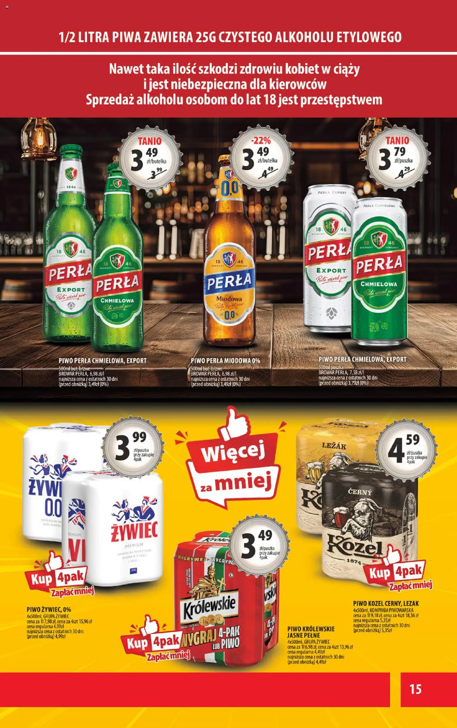 Arhelan Gazetka od 30.01.2026 | Strona: 15 | Produkty: Leżak, Piwo perła, Piwo, Piwo kozel
