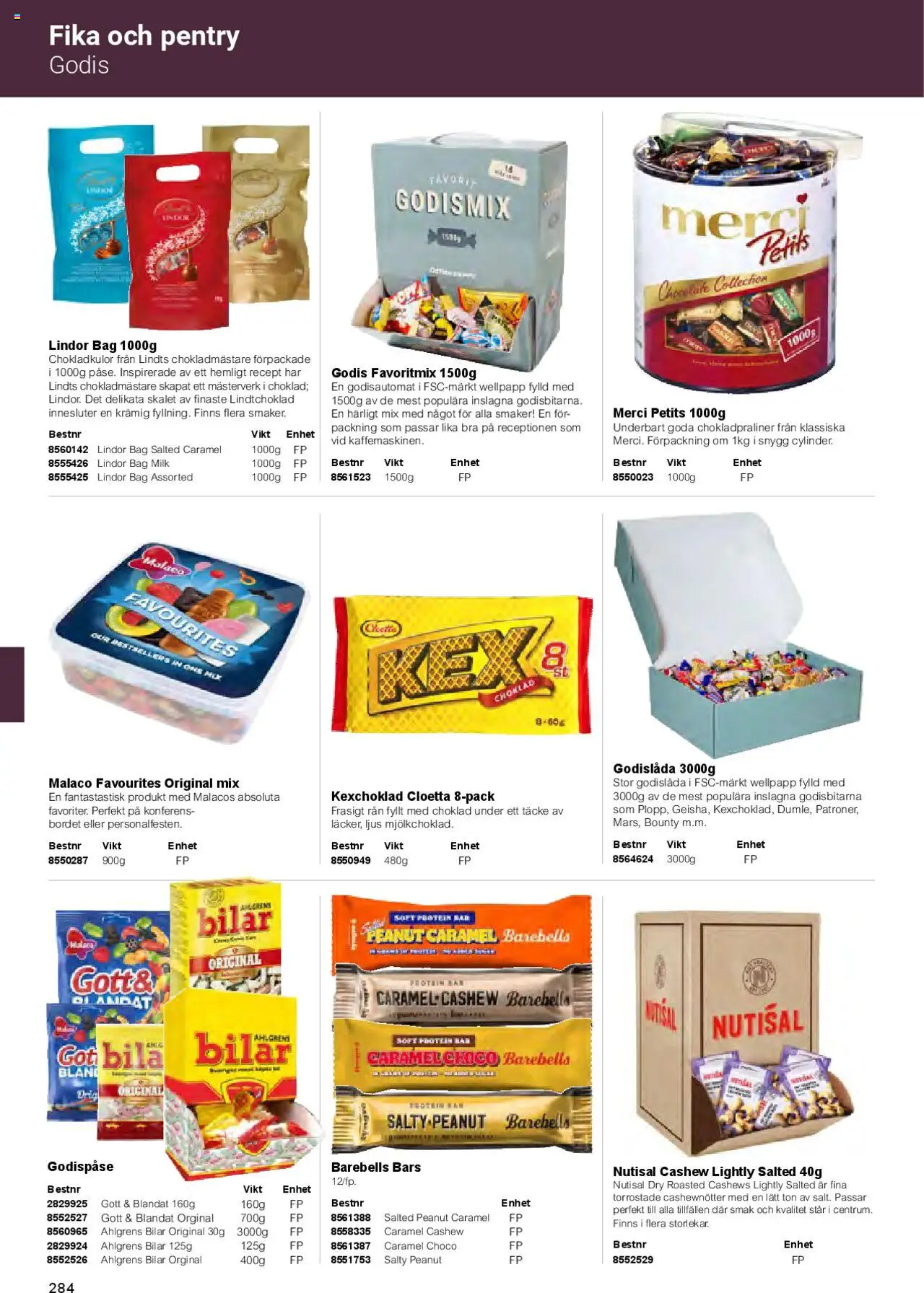 Office Depot reklamblad aktuell från 01.02.2025 | Sida: 286 | Produkter: Cashewnötter, Choklad, Godis, Ljus