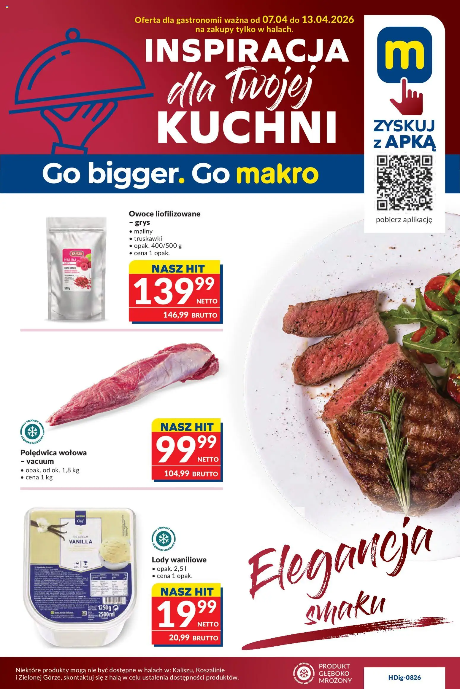 Makro gazetka - Oferta dla gastronomii od 07.04.2026 | Strona: 1 | Produkty: Owoce liofilizowane, Maliny, Truskawki, Owoce