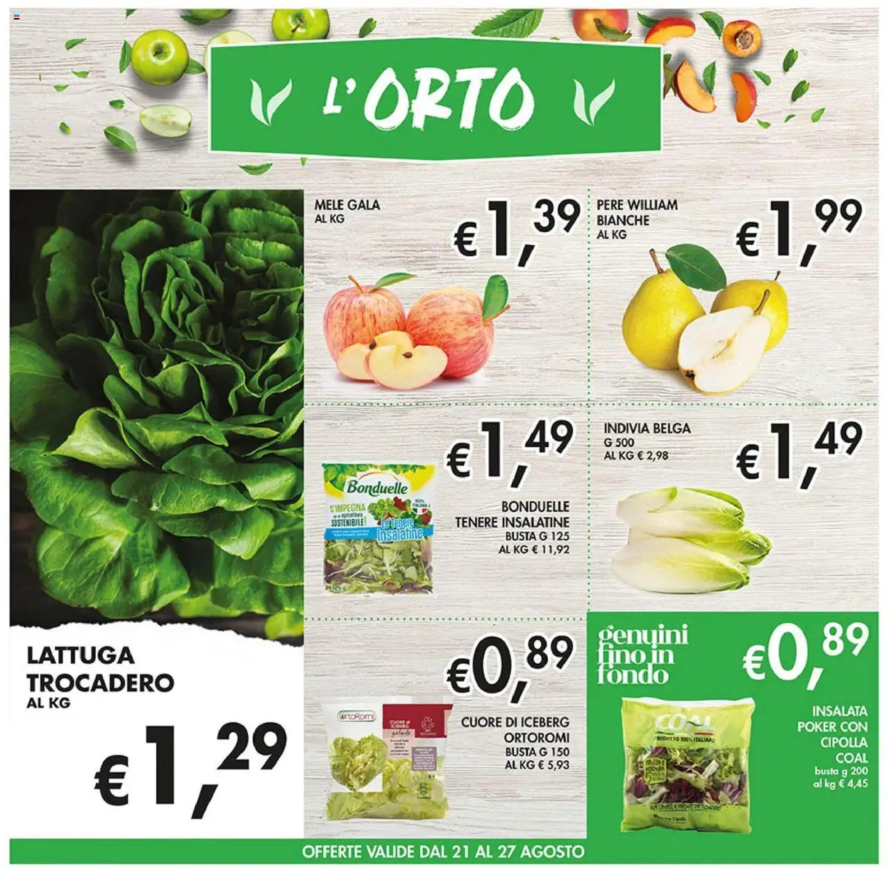 Volantino Coal del 14.08.2025 | Pagina: 3 | Prodotti: Mele, Insalata, Lattuga, Indivia