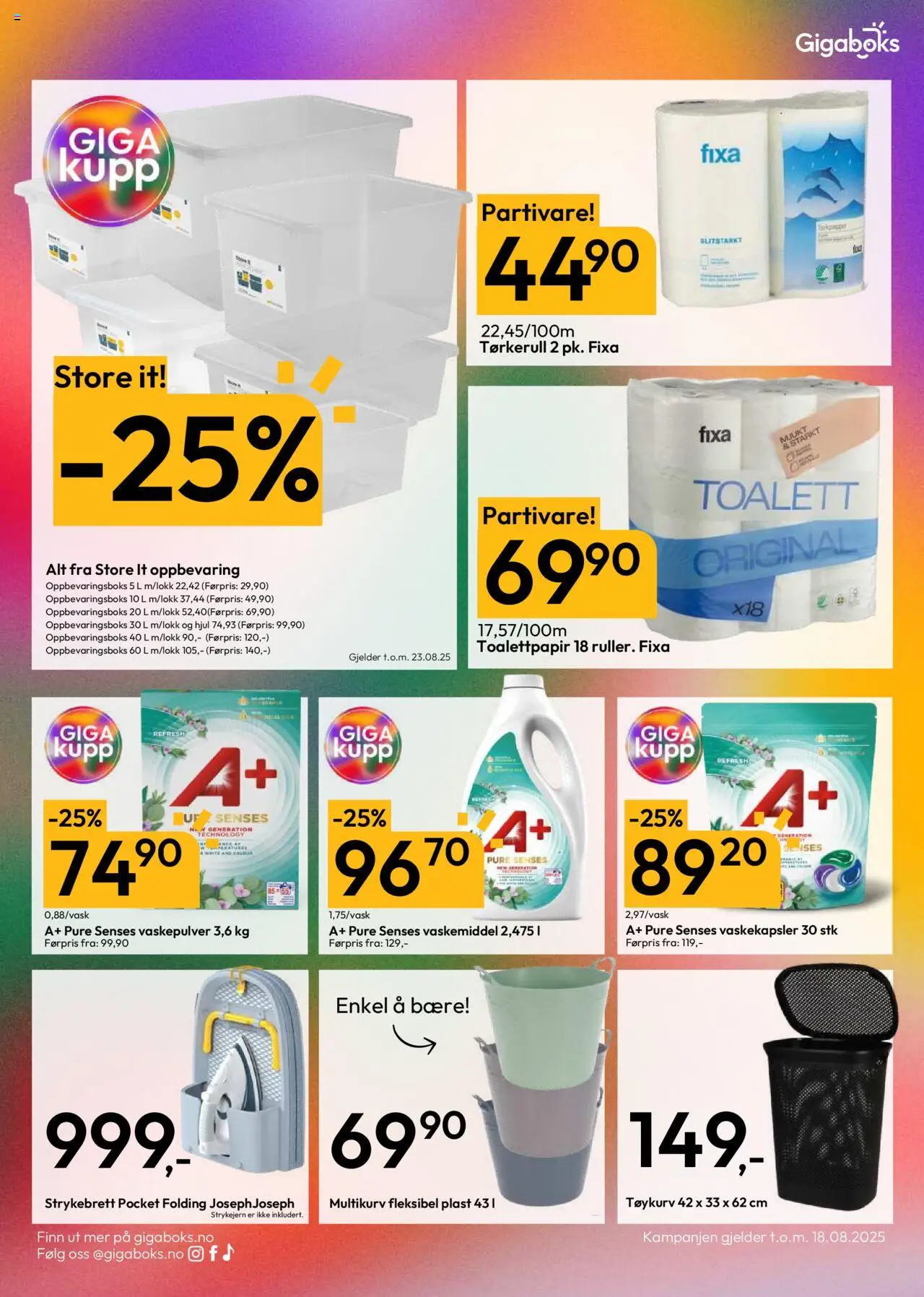  | Side: 6 | Produkter: Vaskemiddel, Toalettpapir, Oppbevaringsboks, Tørkerull