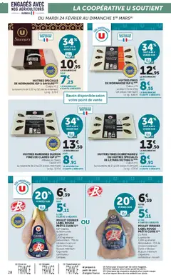 Hyper U - Prévisualisation de Hyper U catalogue valide à partir de 24.02.2026 | Page: 28 | Produits: Huîtres fines, Porc, Huîtres, Céréales
