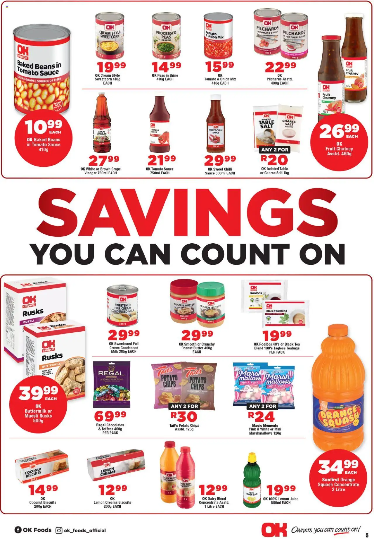New OK Foods catalogue – valid from 15.10.2025 | Page: 5 | Products: Dairy blend, Sauce, Lemon, Chilli