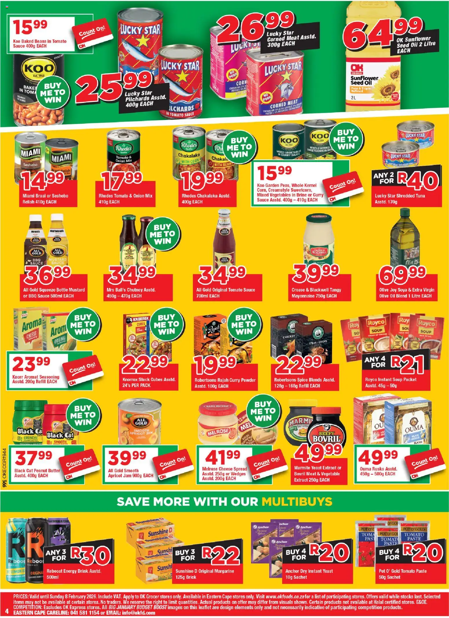 New OK Foods catalogue – valid from 21.01.2026 | Page: 4 | Products: Corn, Butter, Cheese, Oil