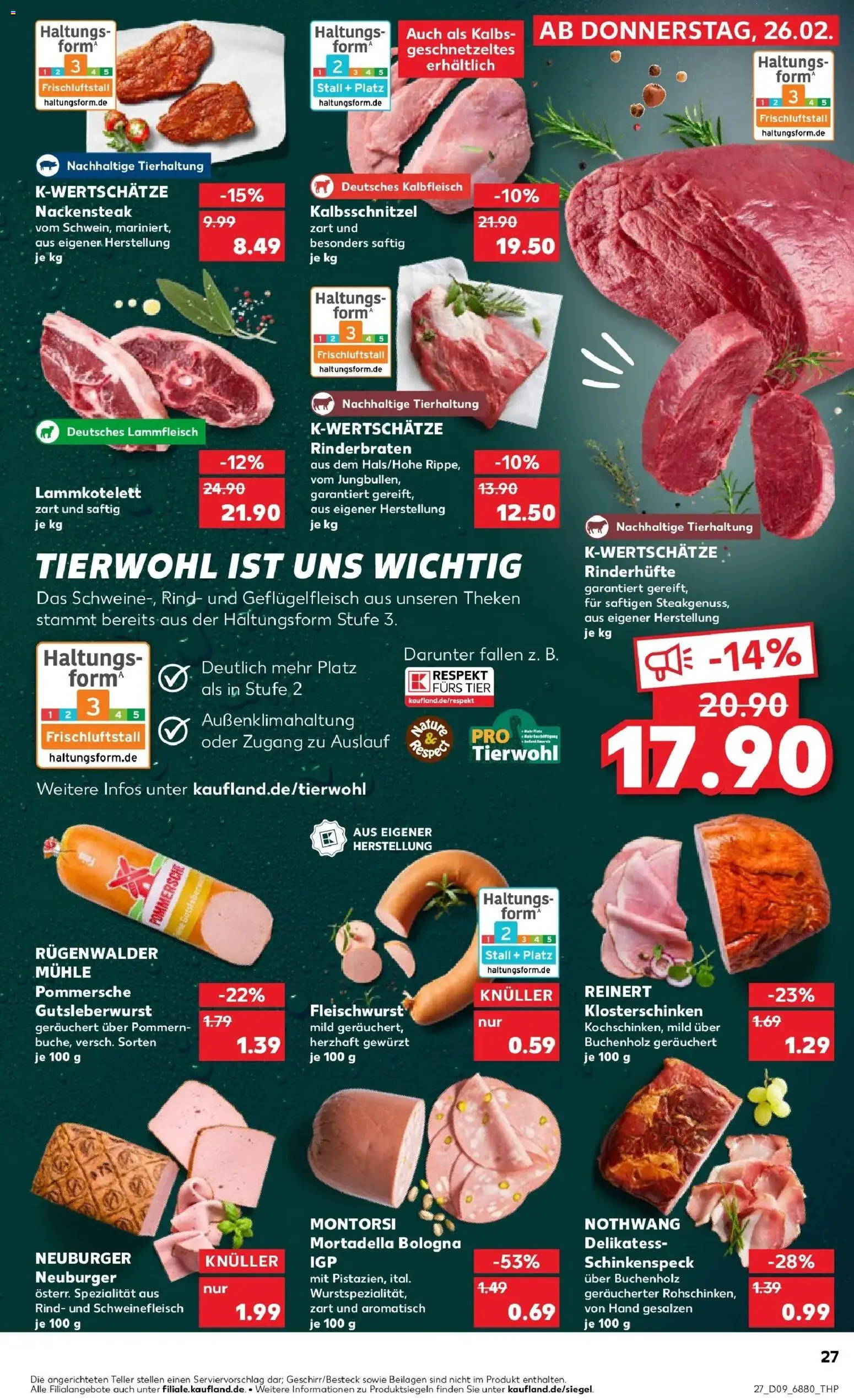 Kaufland prospekt St. Ingbert	 – gültig ab 26.02.2026 | Seite: 27 | Produkte: Rinderbraten, Mühle, Schweinefleisch