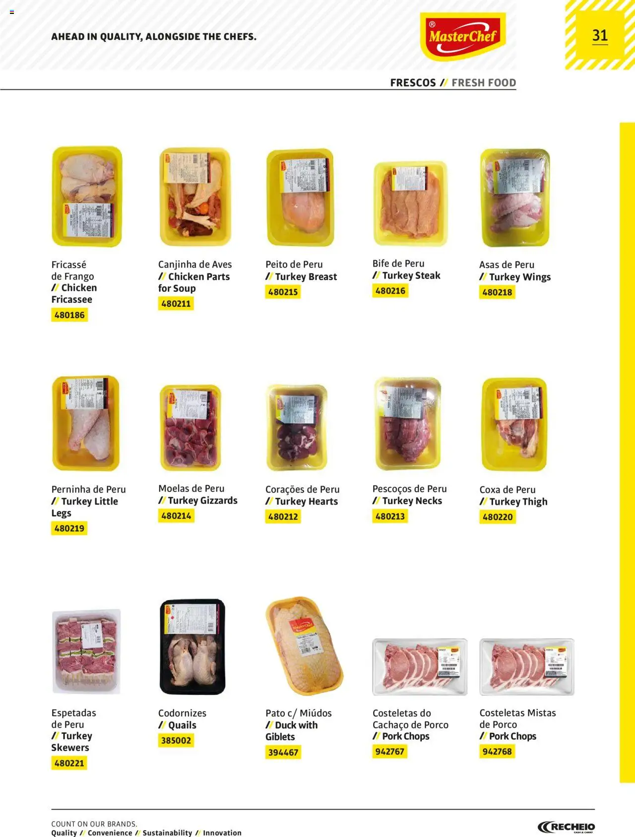 Recheio MasterChef │ válido de 22.03.2024 | Página: 31 | Produtos: Peito de peru, Frango, Peru, Moelas