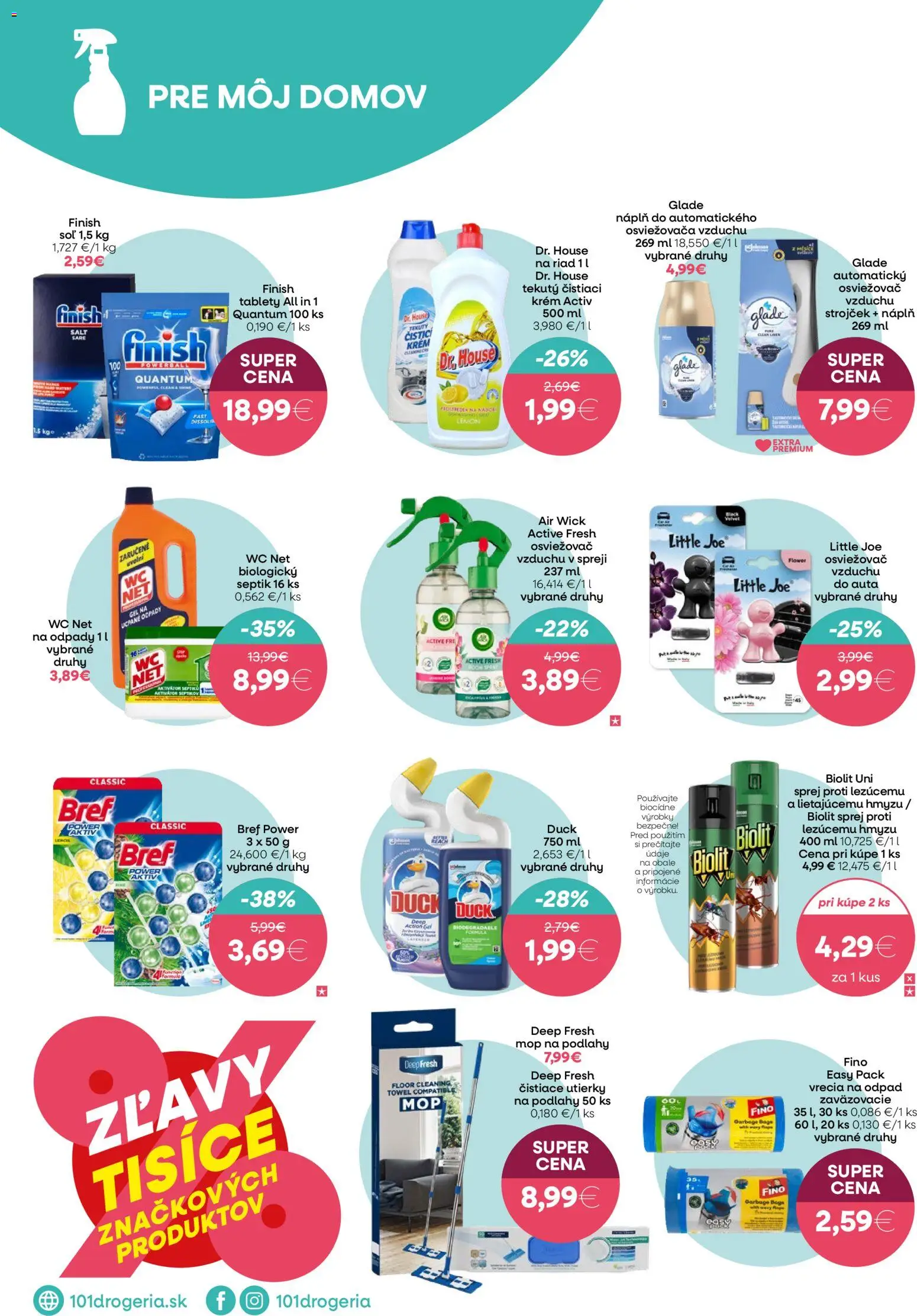 Nové 101 drogerie akcie – leták je platný od 15.04.2026 | Strana: 10 | Produkty: Strojček, Mop, Air Wick