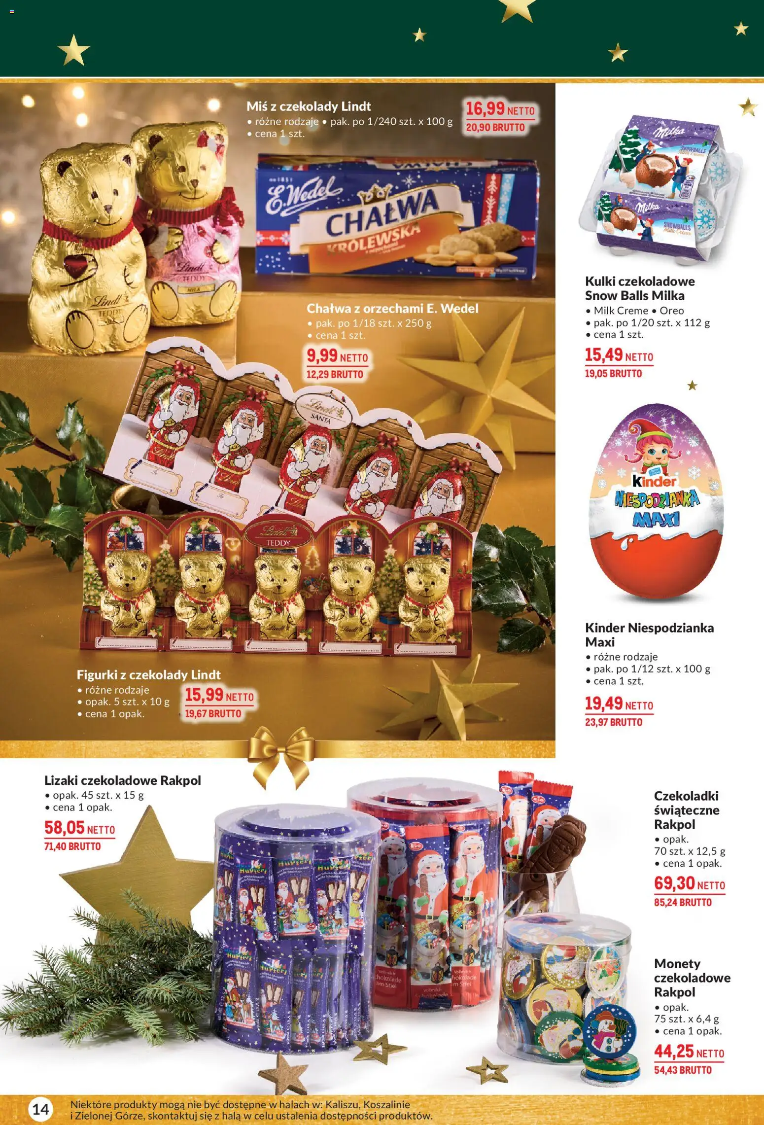Makro Gazetka - Delikatesy od 25.11.2025 | Strona: 14 | Produkty: Czekolady, Figurki, Milka, Lizaki