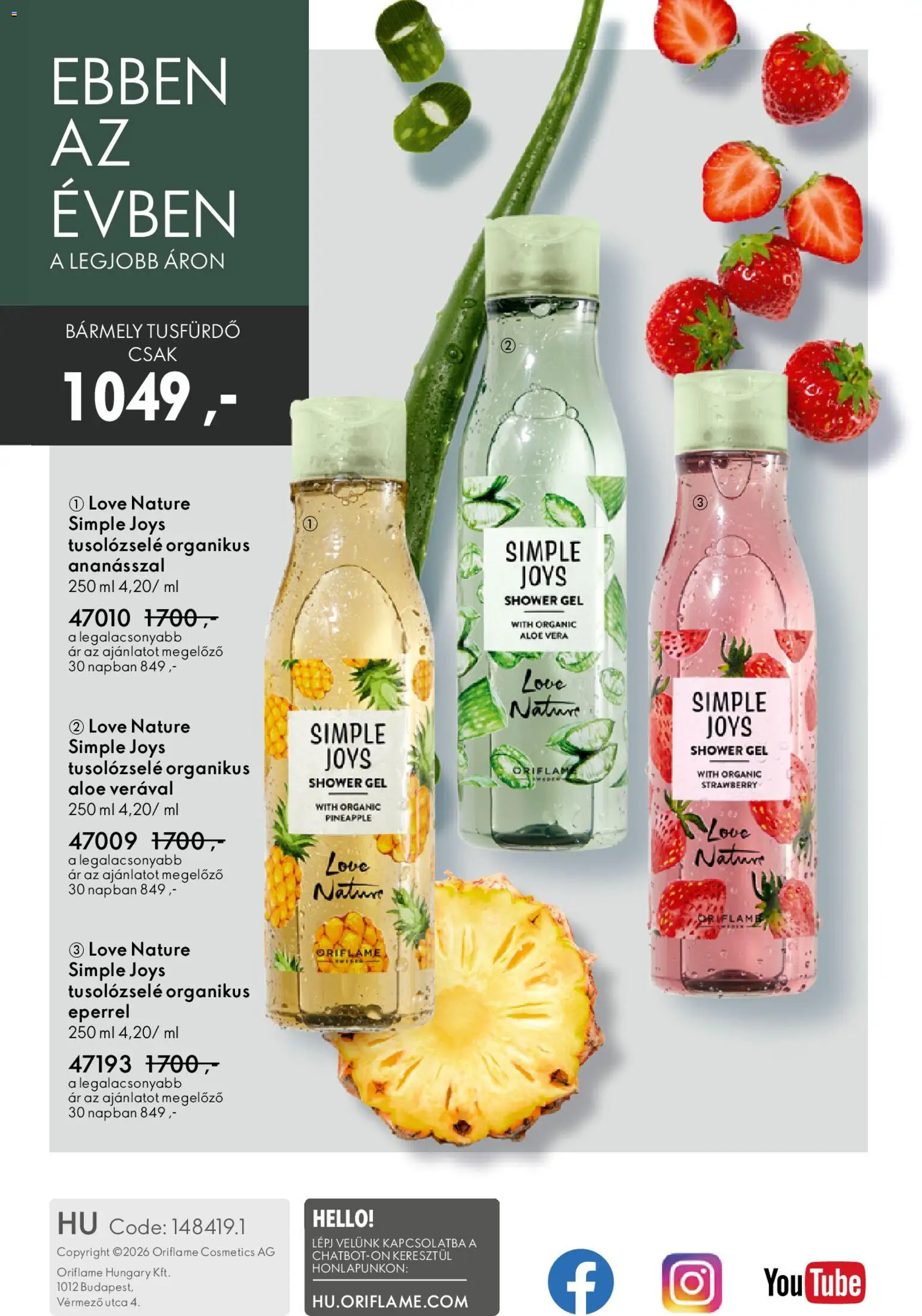 Oriflame akciós ujság - amely érvényes a következő dátumtól: 15.04.2026 | Oldal: 148 | Termékek: Aloe vera, Tusfürdő