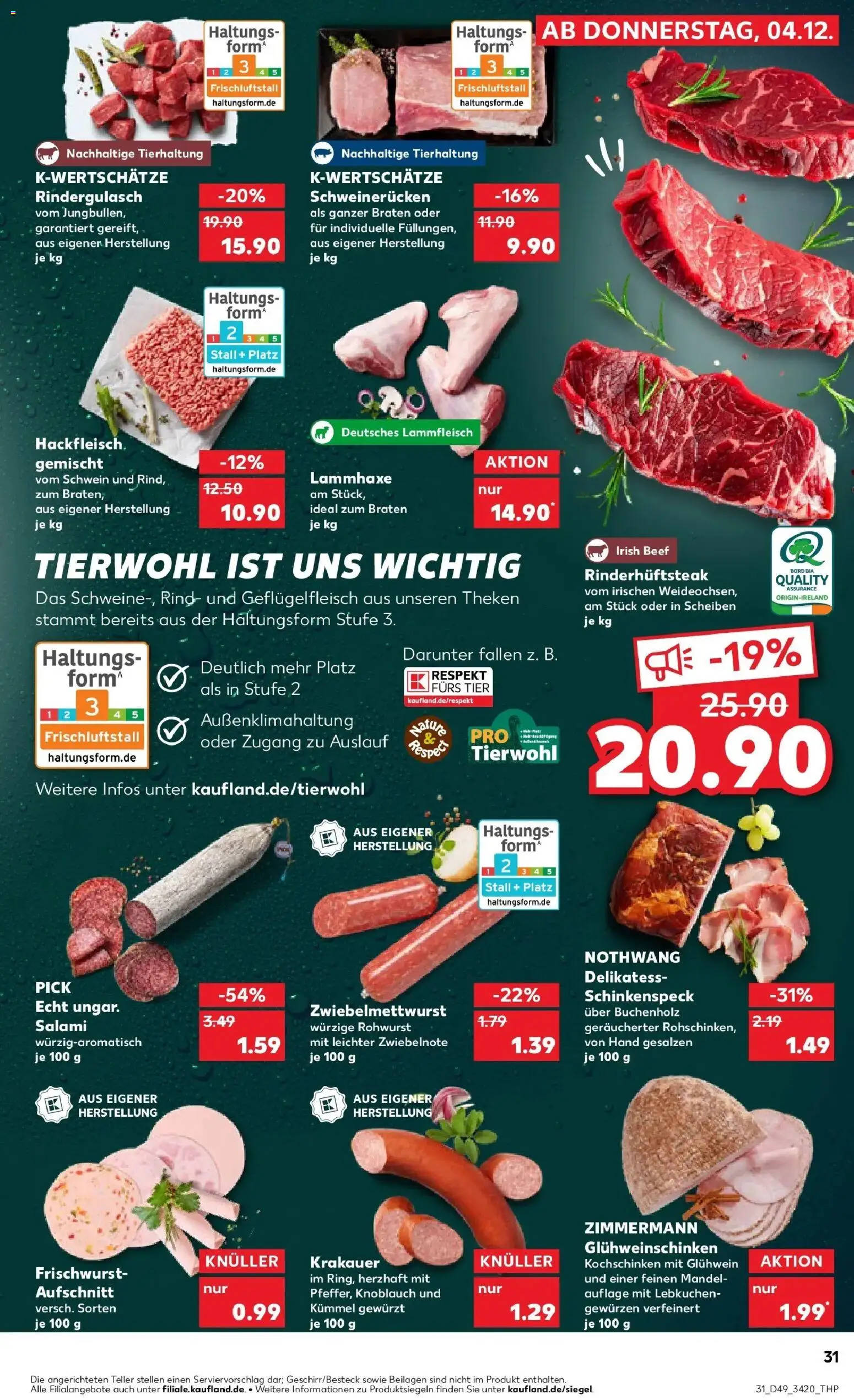 Kaufland prospekt Salzwedel	 – gültig ab 08.12.2025 | Seite: 31 | Produkte: Rindergulasch, Knoblauch, Schweinerucken, Steak