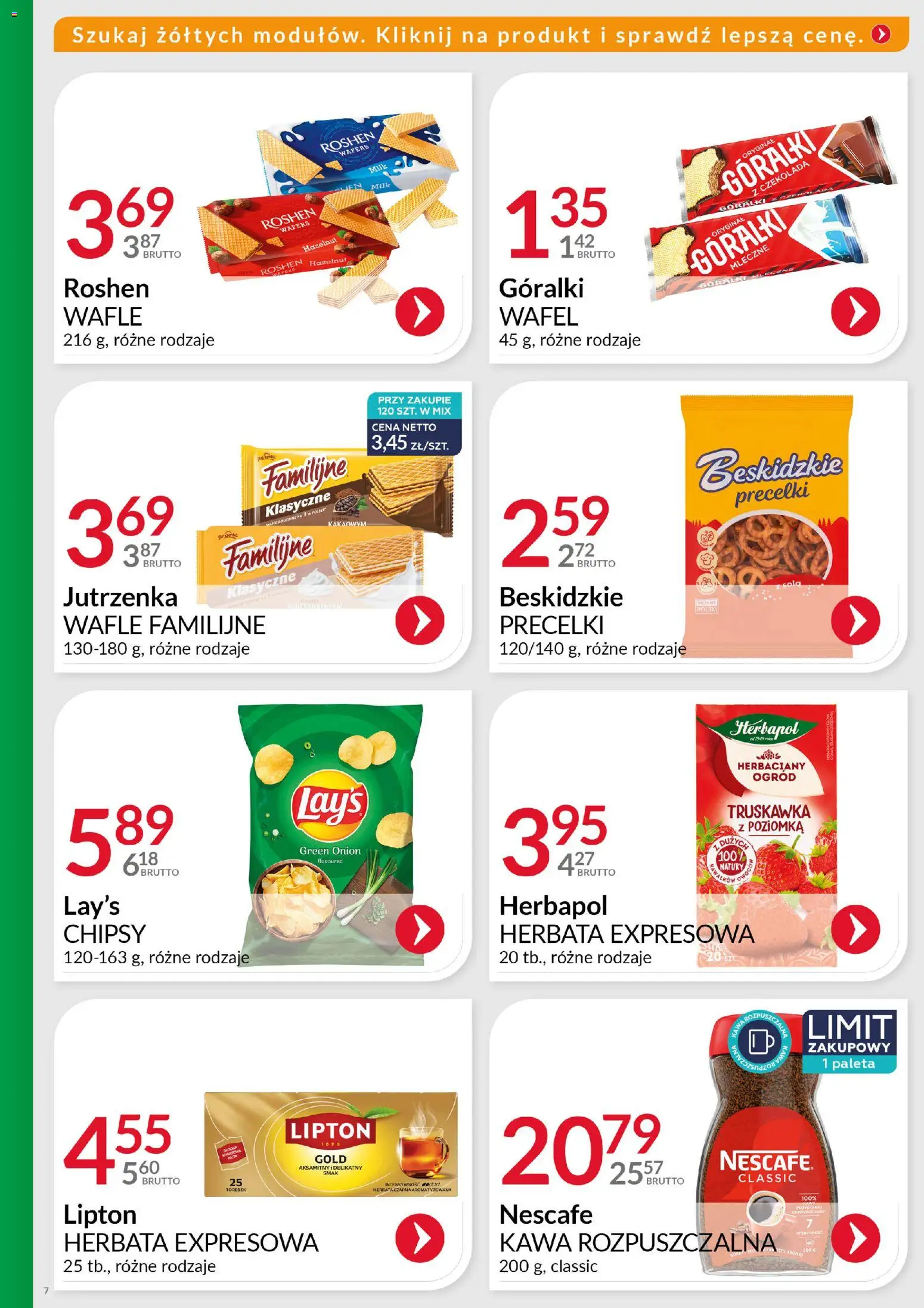 Eurocash Gazetka - Ofensywa Cenowa Spożywcza od 16.11.2025 | Strona: 7 | Produkty: Chipsy, Nescafe, Kawa, Czekolada