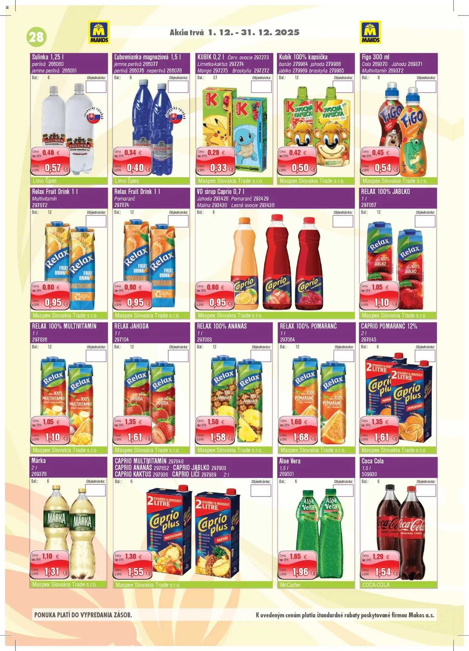 Nové Makos akcie – leták je platný od 01.12.2025 | Strana: 28 | Produkty: Asus, Sulinka, Mango