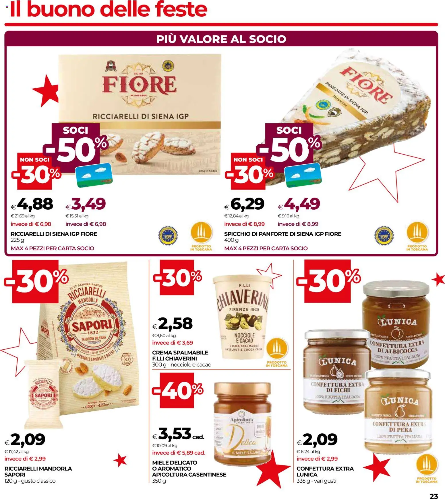 Volantino COOP del 16.12.2025 | Pagina: 23 | Prodotti: Frutta, Mandorle, Cacao, Miele